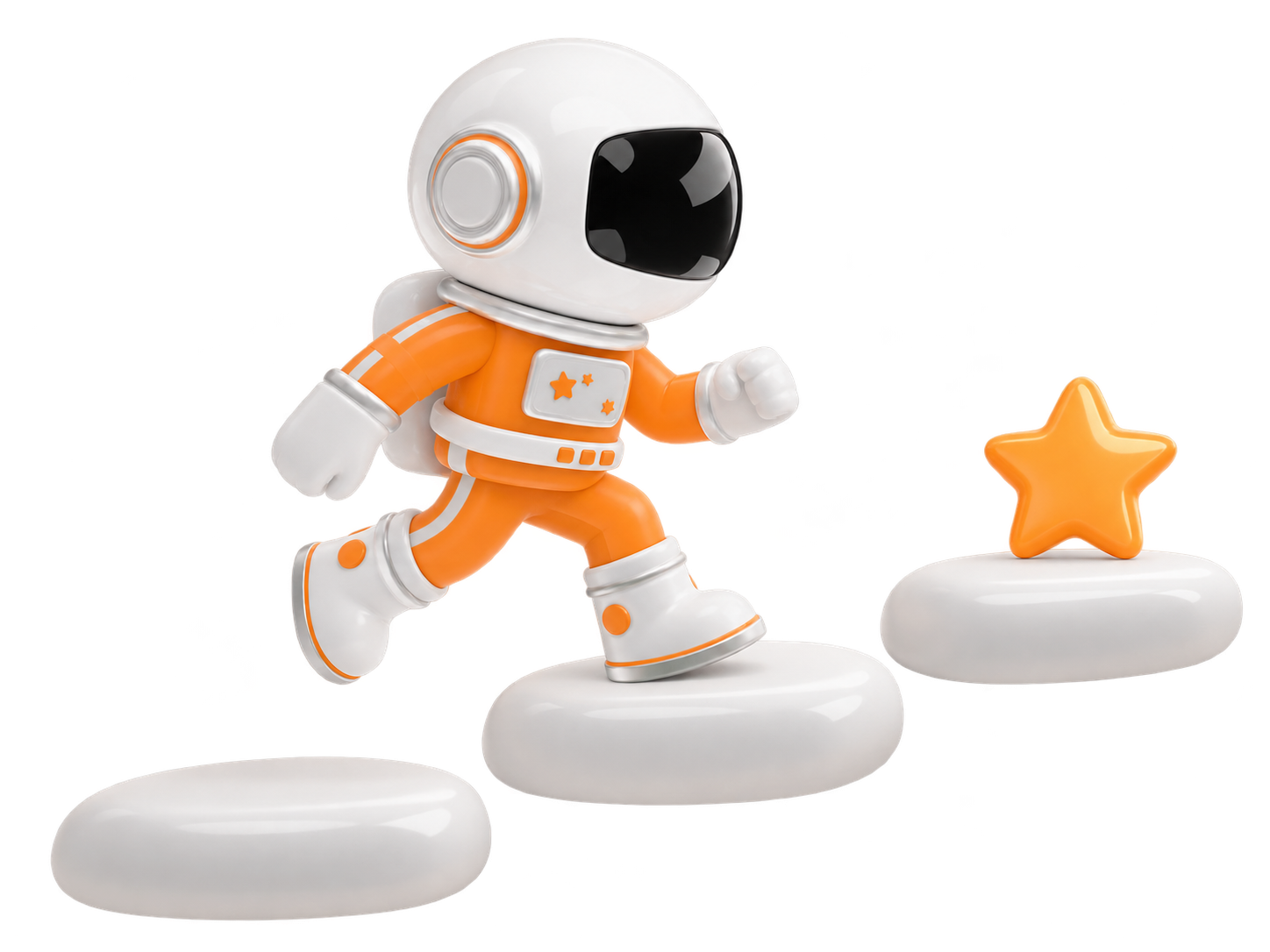 JIRAN astronaut steadily climbing toward a star