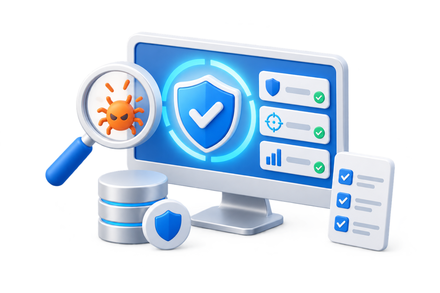 3D illustration of endpoint threat detection and protection