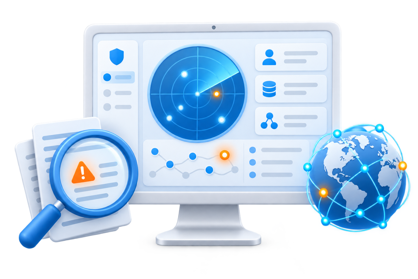 ZeroDarkWeb 3D illustration of dark web monitoring and data leak detection