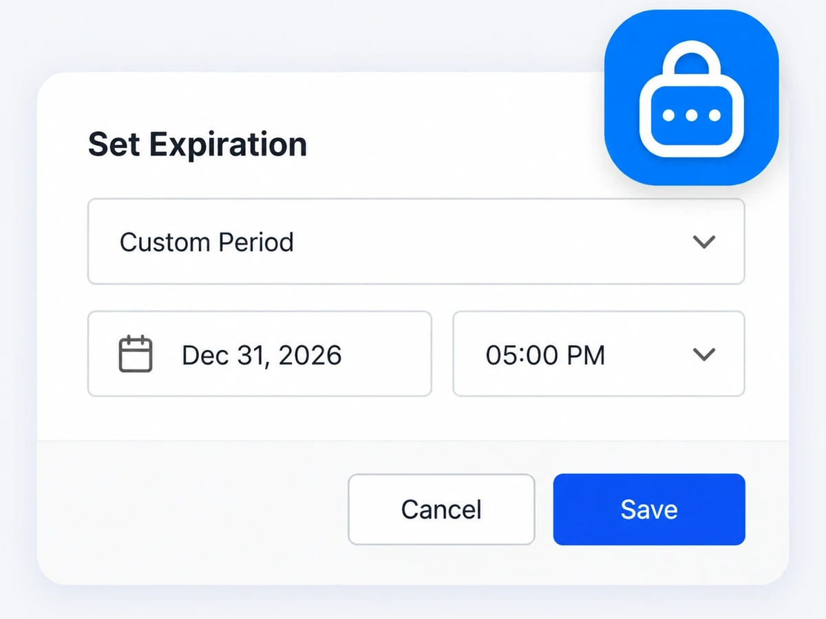 Set expiration date and time for shared account access