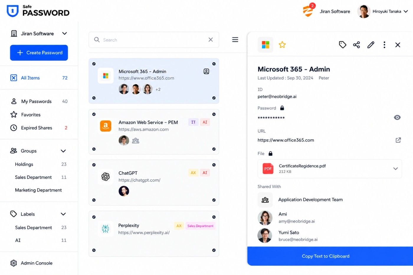 SafePassword dashboard hero image