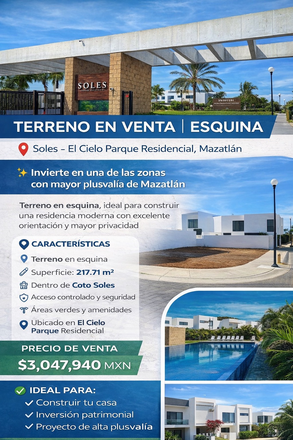 Lote en Venta en Fraccionamiento Exclusivo · Soles
