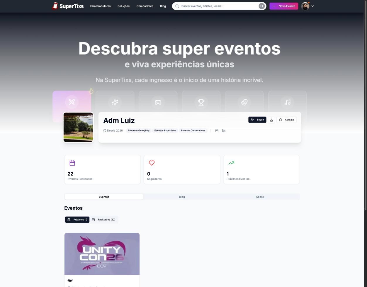 Pagina publica de um produtor