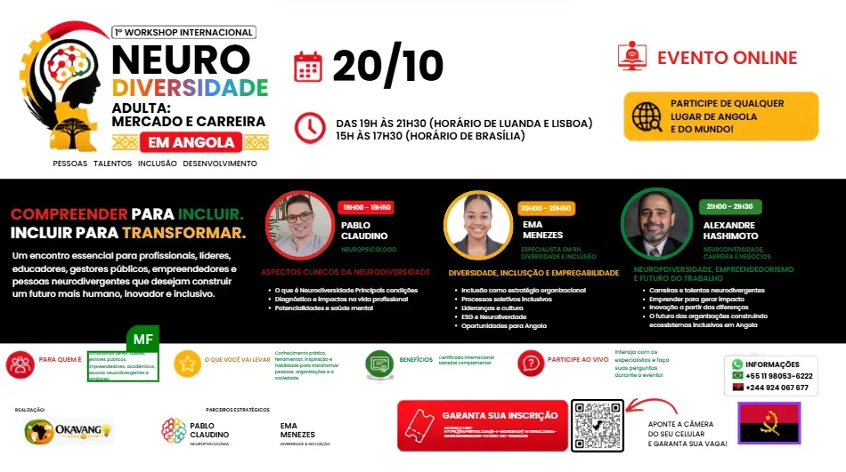 1º Workshop Internacional Neurodiversidade Adulta: Mercado & Carreira em Angola
