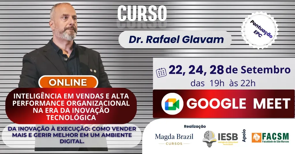 CURSO INTELIGÊNCIA EM VENDAS E ALTA PERFORMANCE ORGANIZACIONAL NA ERA DA INOVAÇÃO TECNOLÓGICA