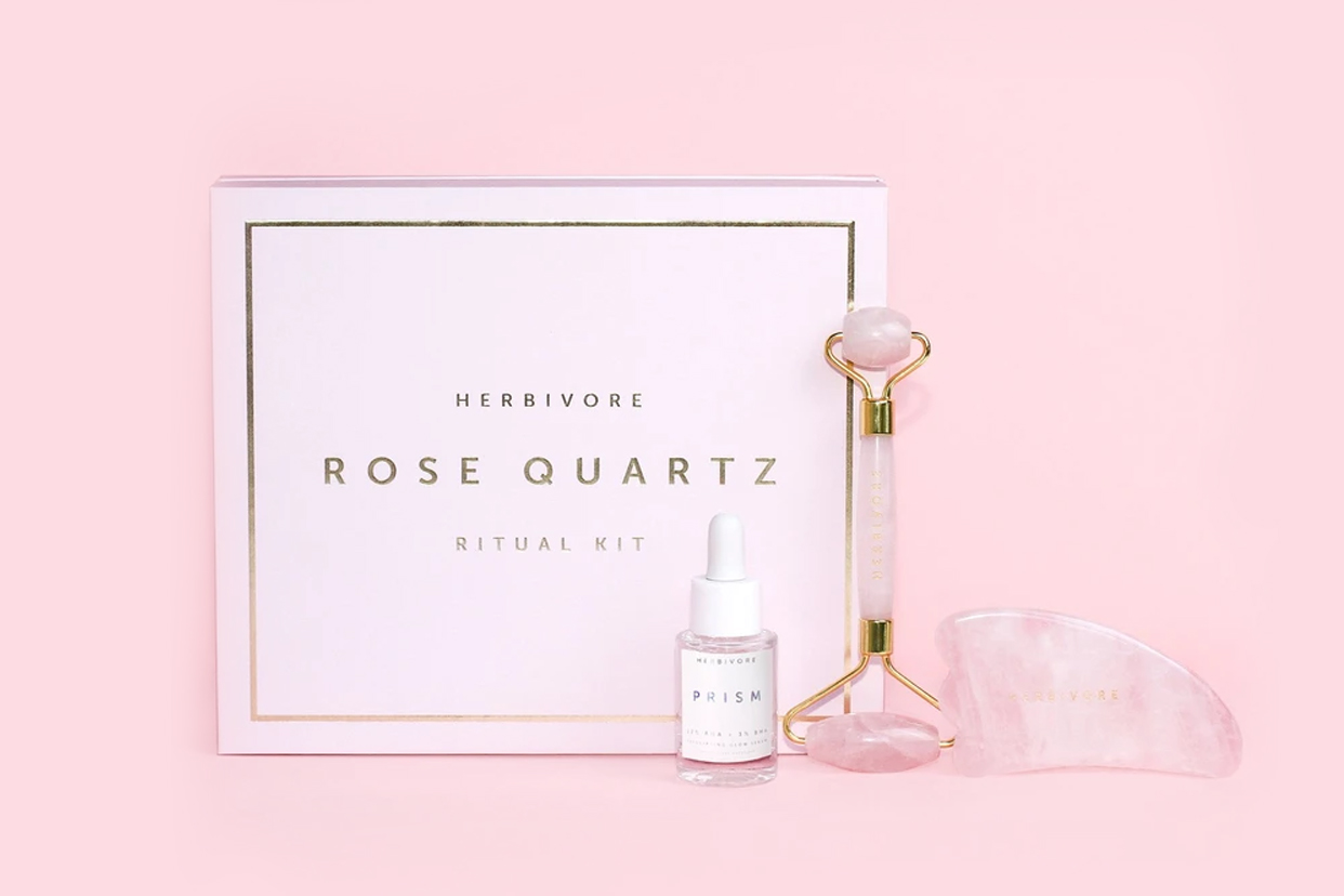 product shot of Herbivore Botanicals Rose Quartz Ritual Kit