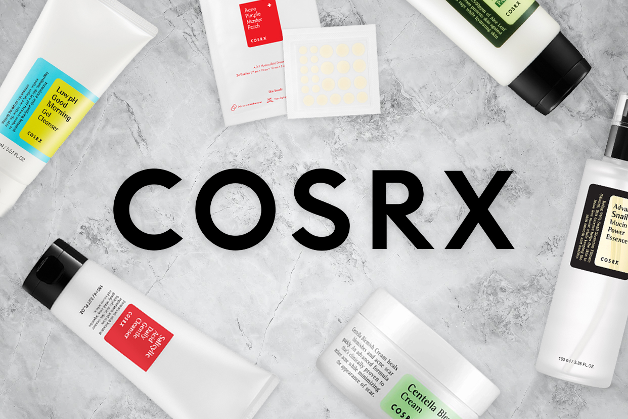COSRX products on an ice background