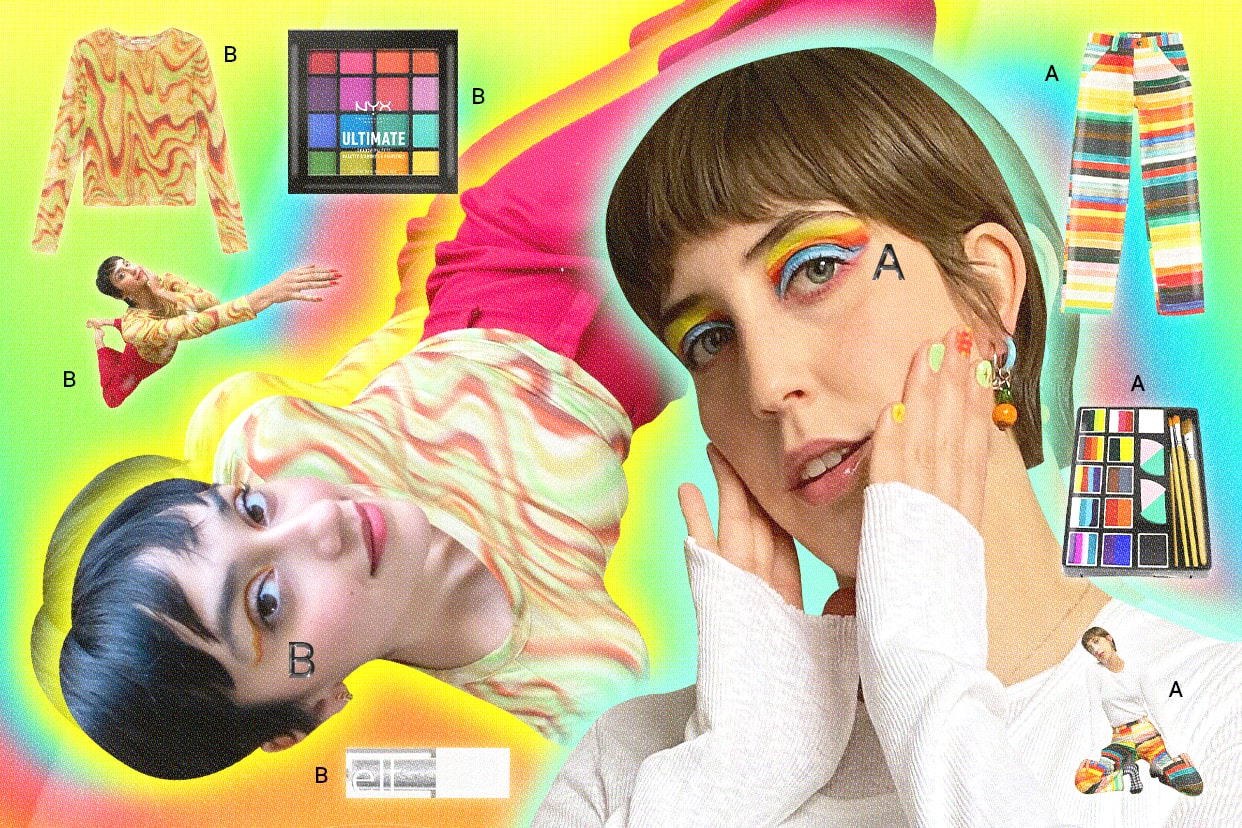 retro style catalogue with colorful makeup