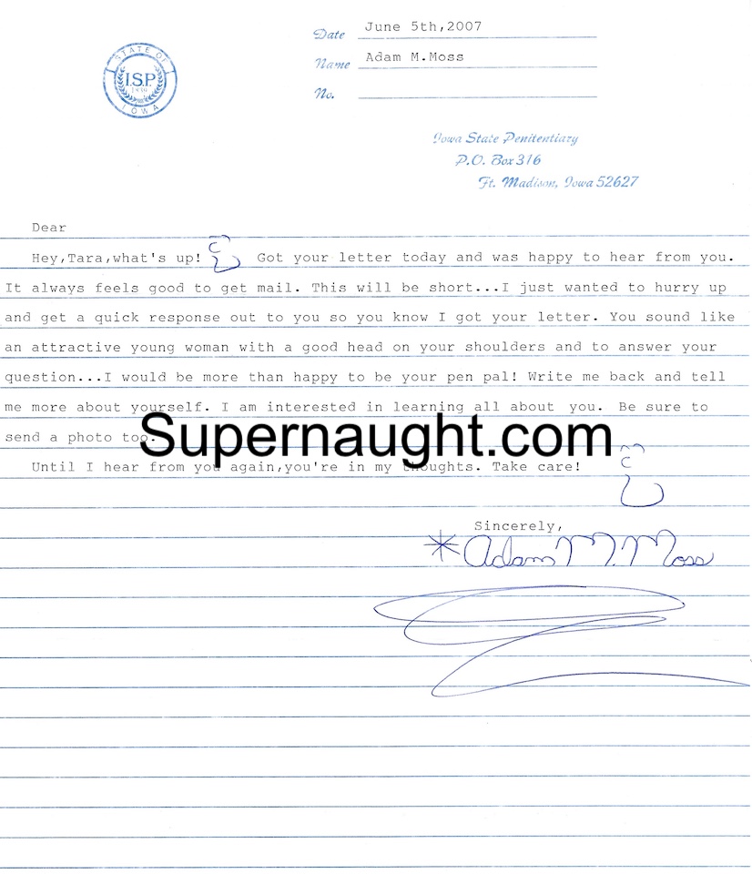 Adam Moss Letter and Envelope Set Both Signed