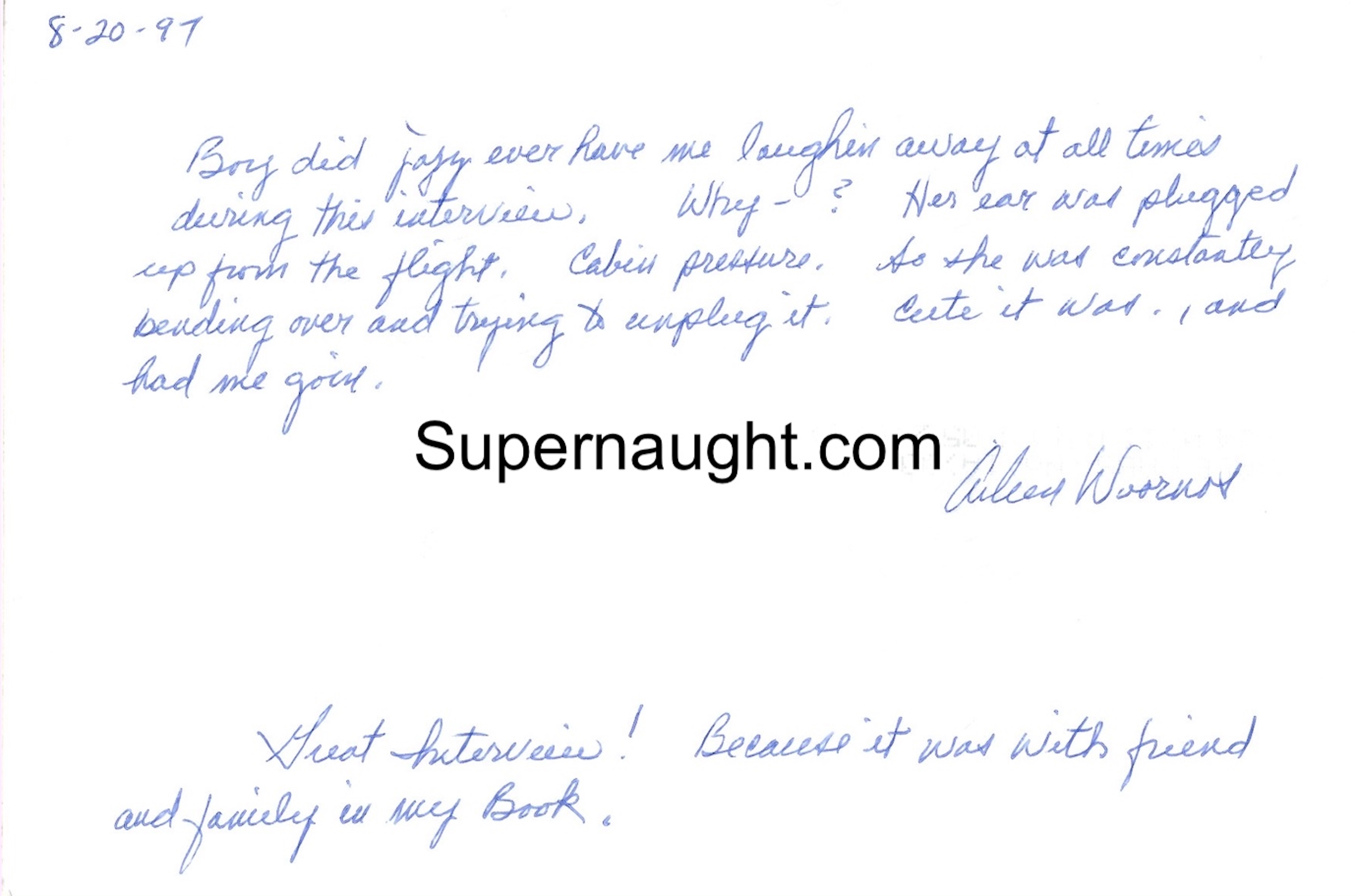 Aileen Wuornos 1997 Death Row Photo Signed image 2