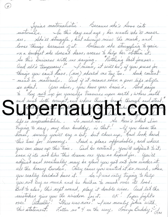 Aileen Wuornos 4 Page Letter w Cartoons and Envelope Set Both Signed image 4