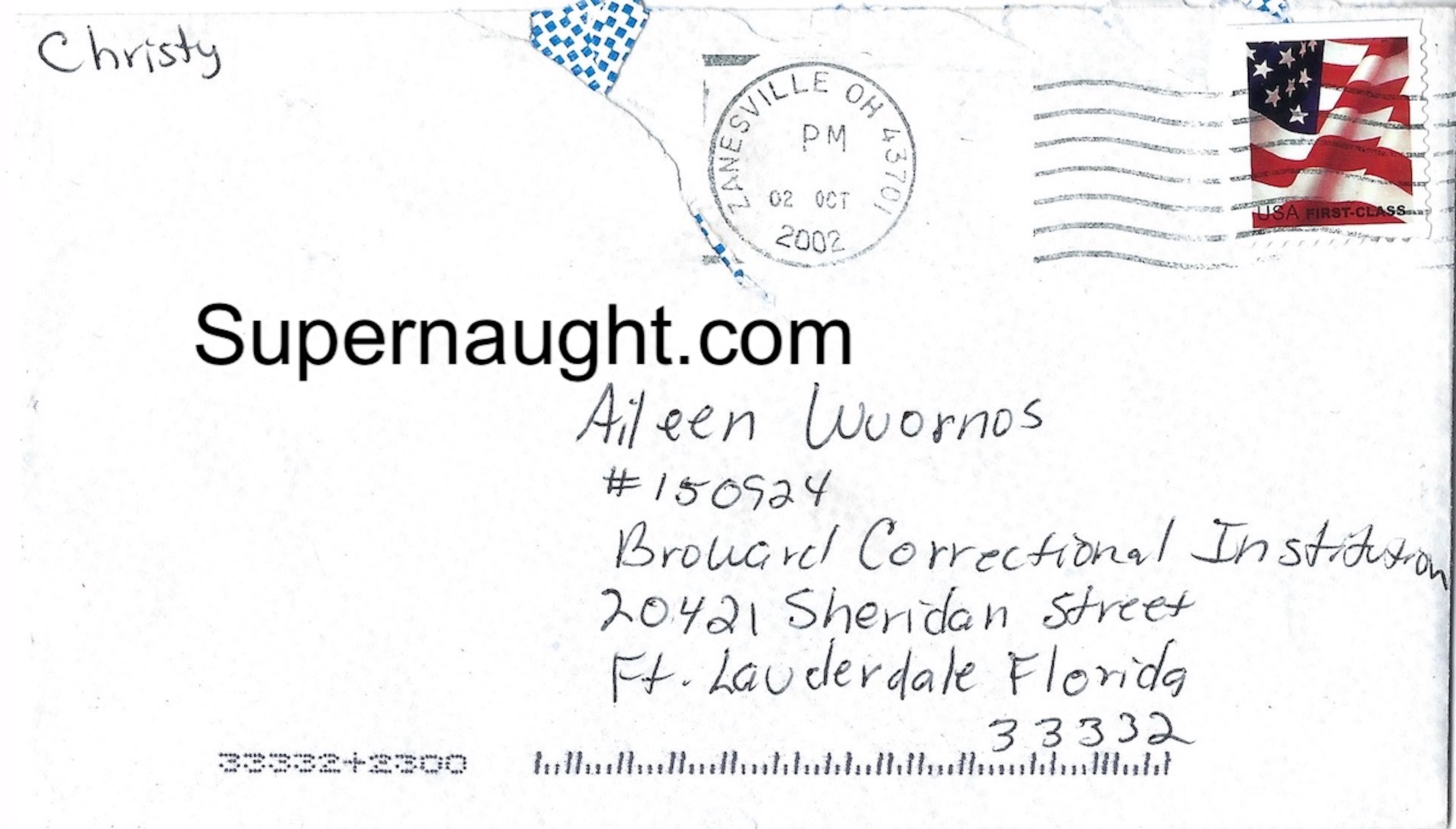Aileen Wuornos Fan Mail Letter and Envelope Set Both Signed image 2