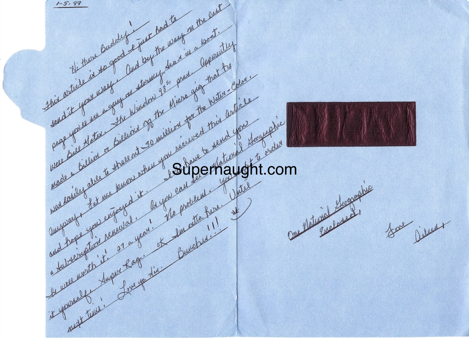 Aileen Wuornos Handwritten Greeting Card Signed