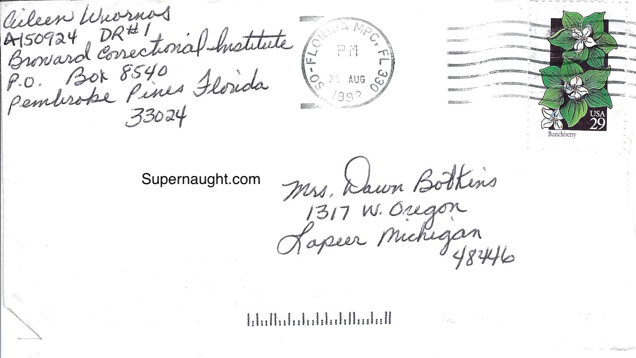Aileen Wuornos Letter Signed in Red with Signed Envelope image 3