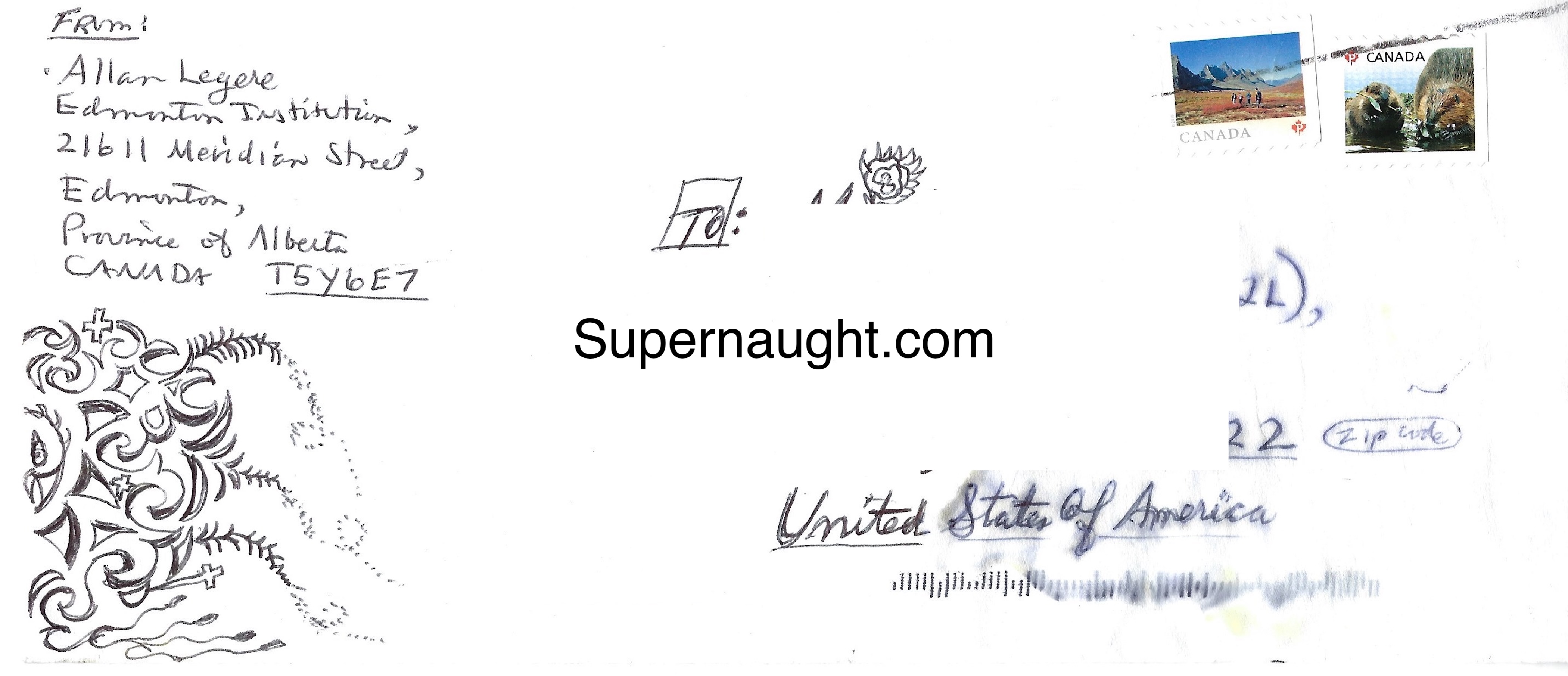 Allan Legere Artwork Envelope Signed