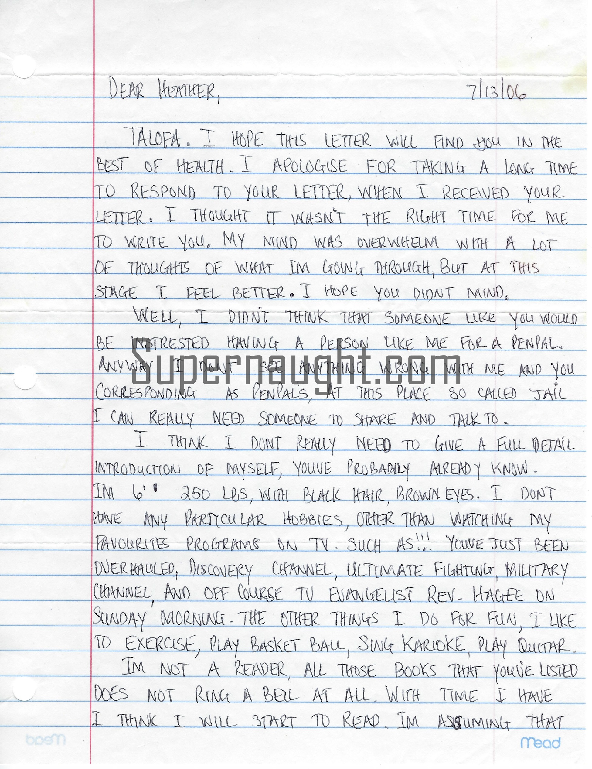 Alofa Time County Jail Letter and Envelope Set Both Signed