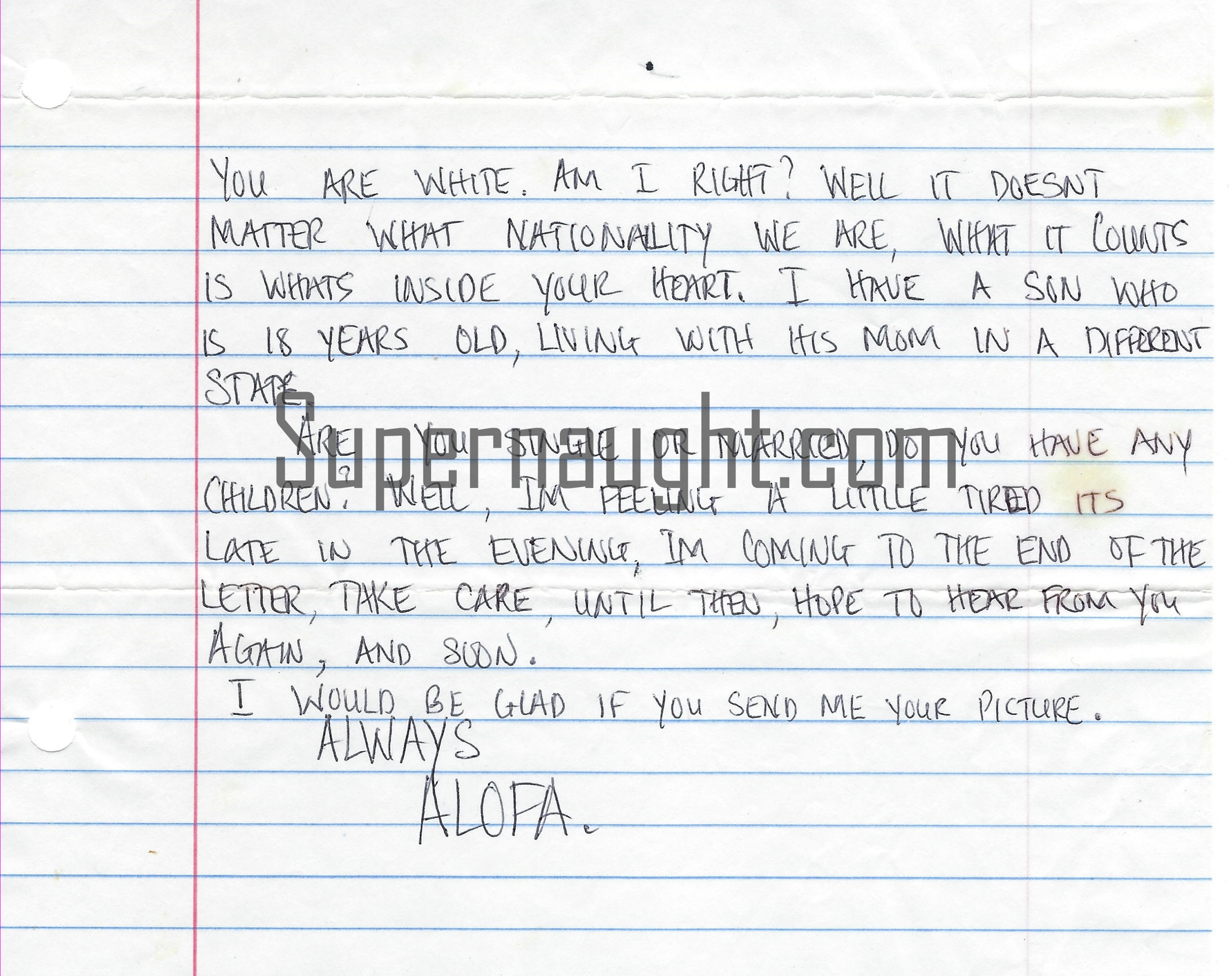 Alofa Time County Jail Letter and Envelope Set Both Signed image 2