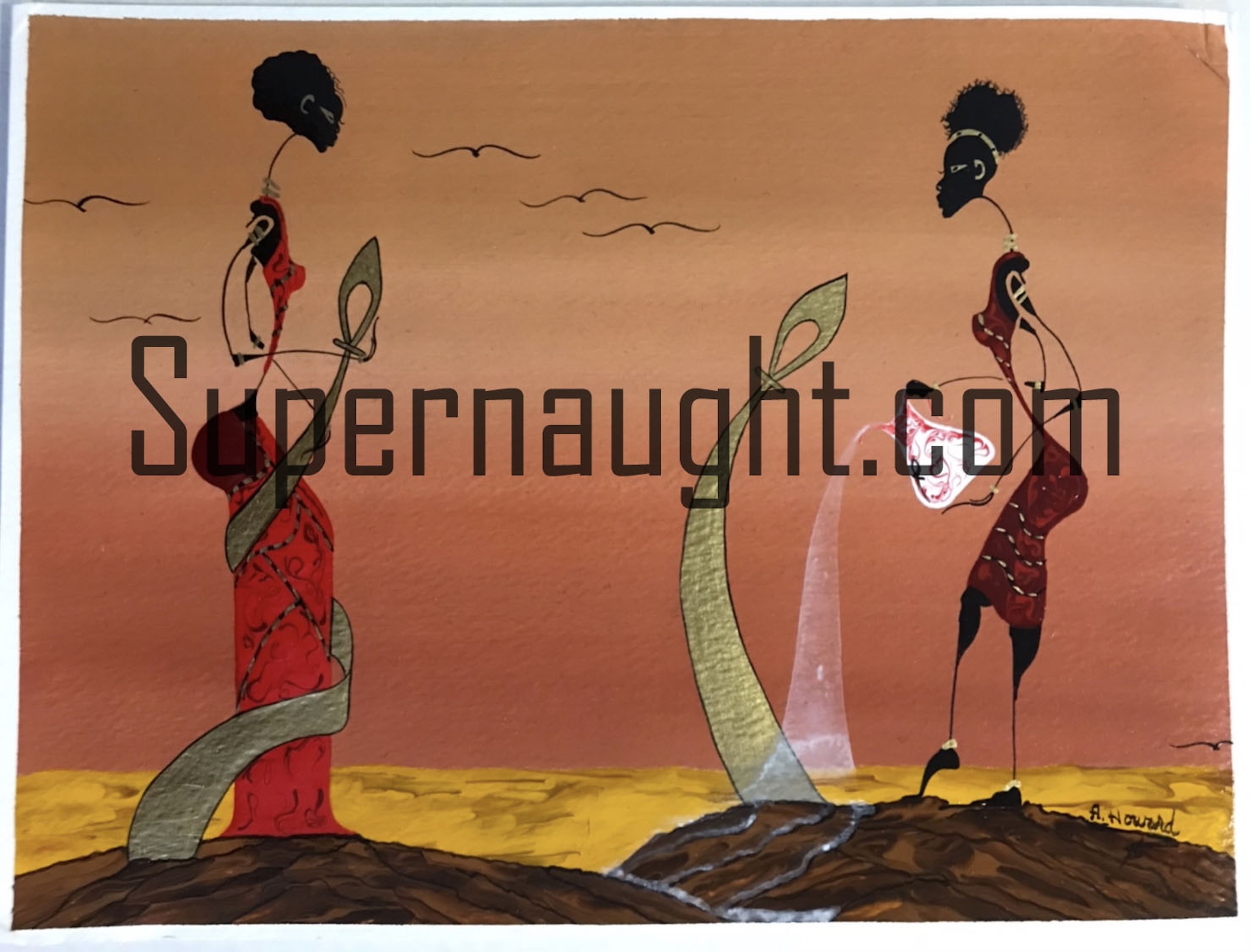 Alphonso Howard Brown Art Painting Signed