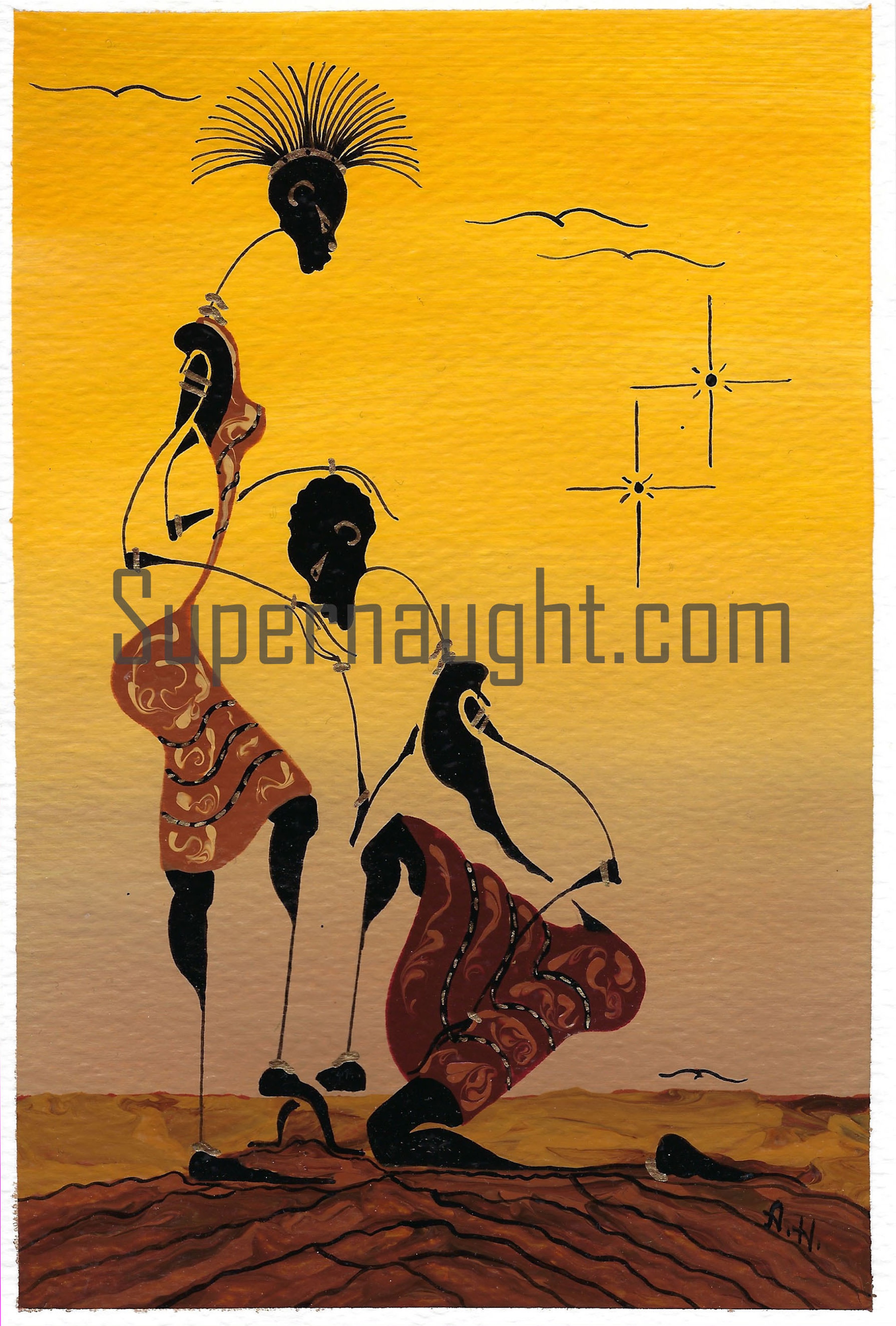 Alphonso Howard Brown Symphony Artwork Signed