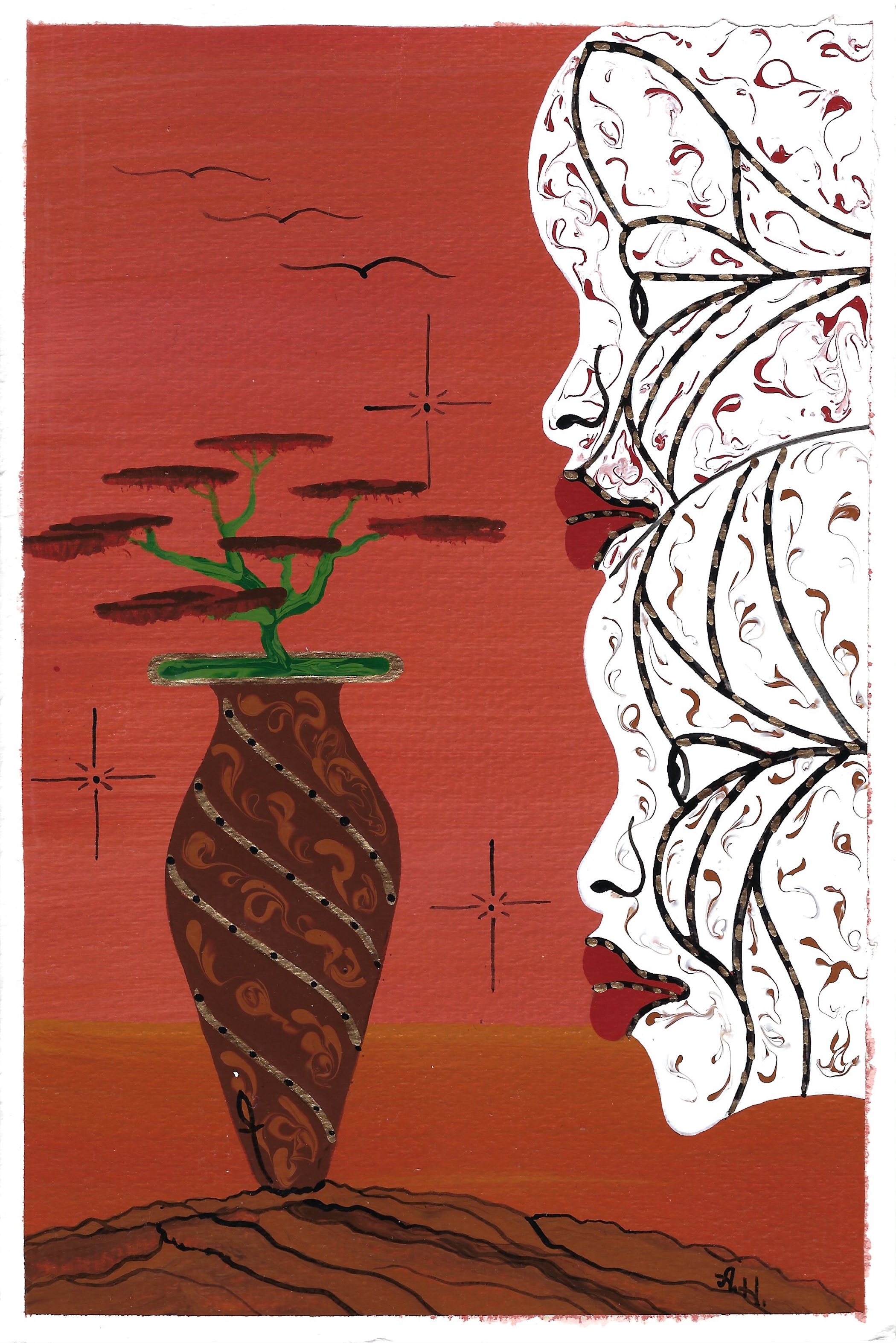 Alphonso Howard Card Painting 18