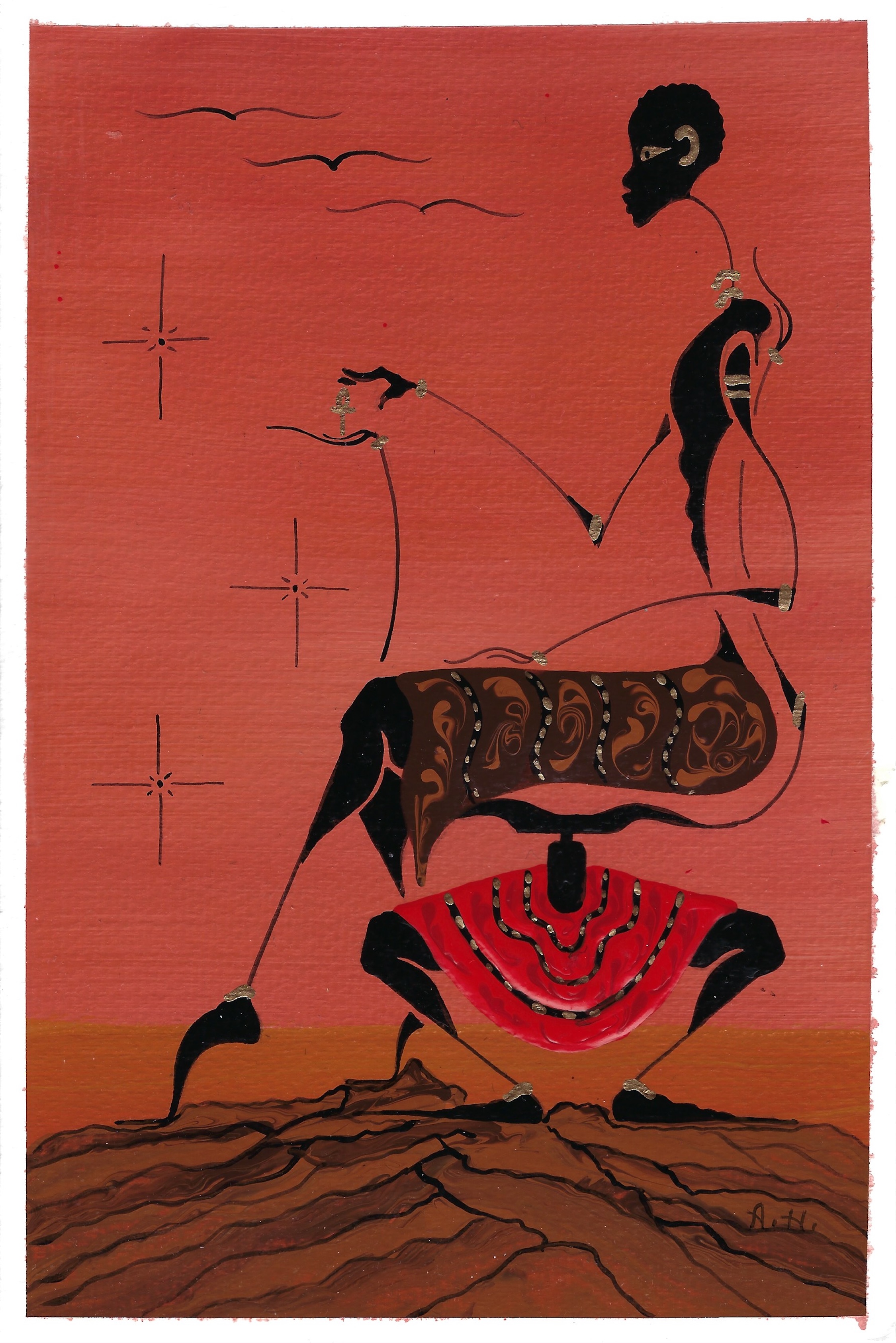 Alphonso Howard Card Painting 29