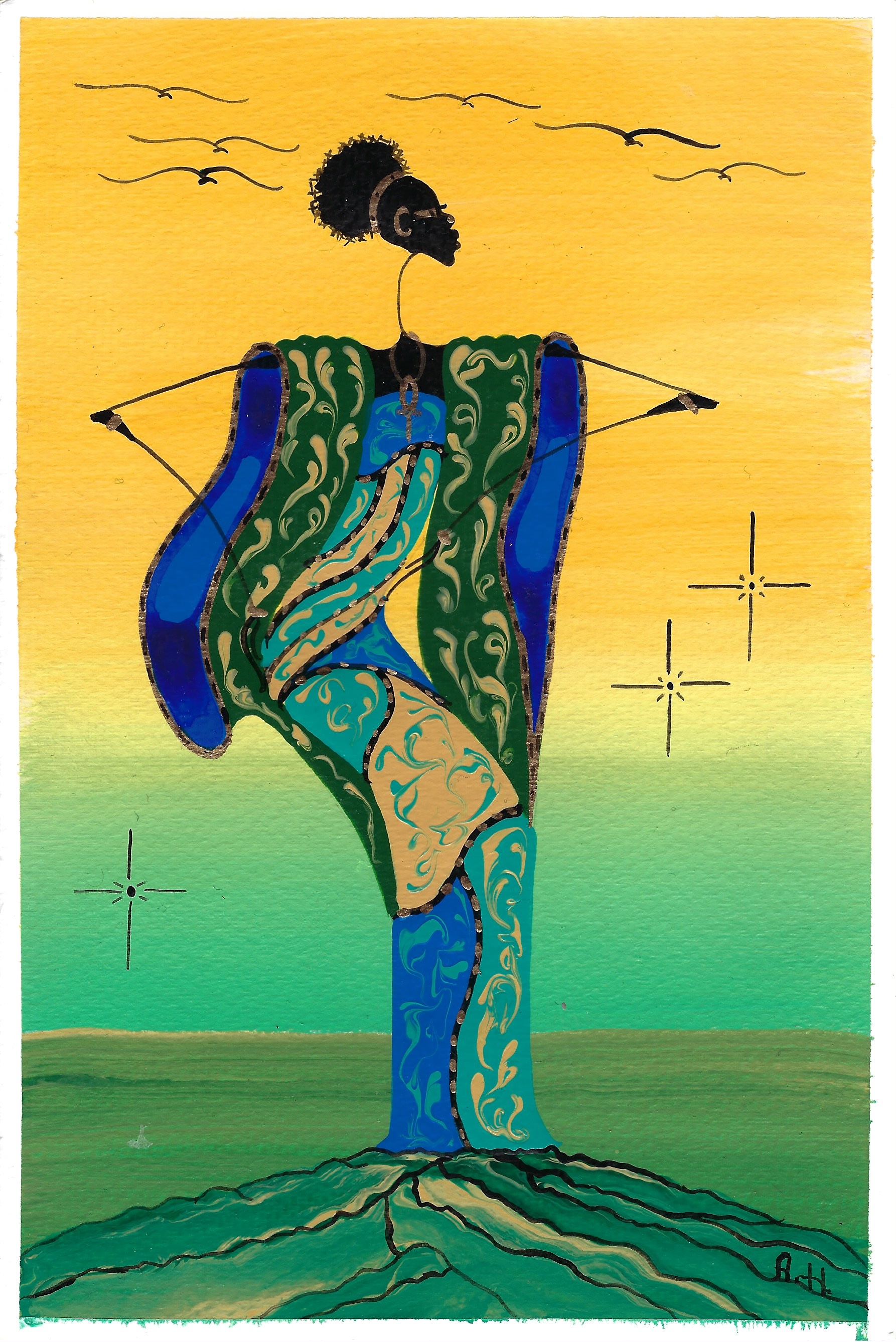 Alphonso Howard Card Painting 32