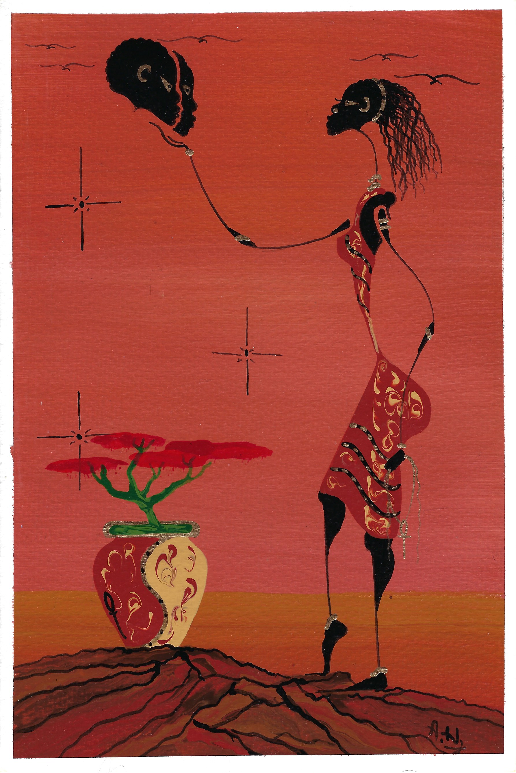 Alphonso Howard Card Painting 33