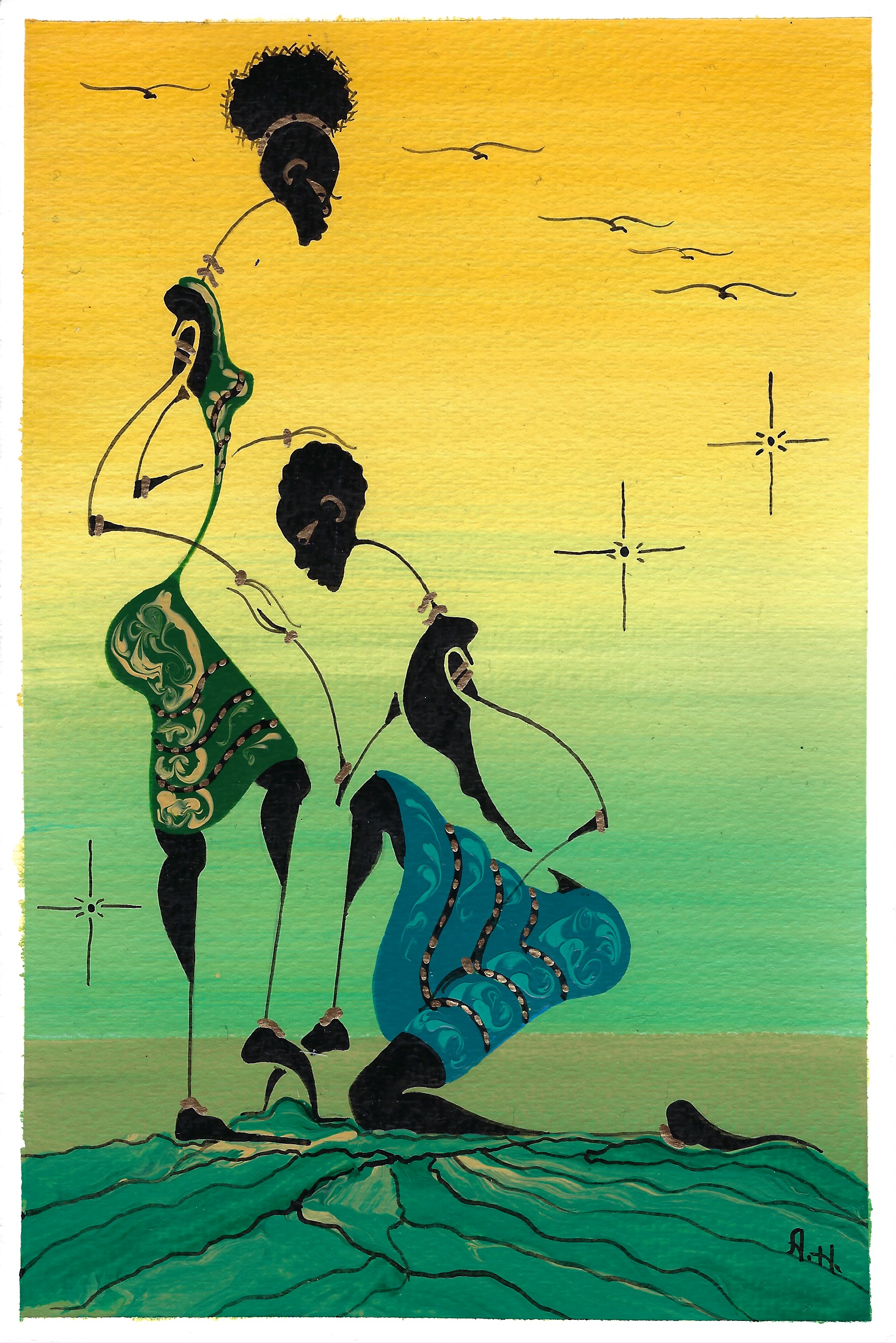 Alphonso Howard Card Painting 38