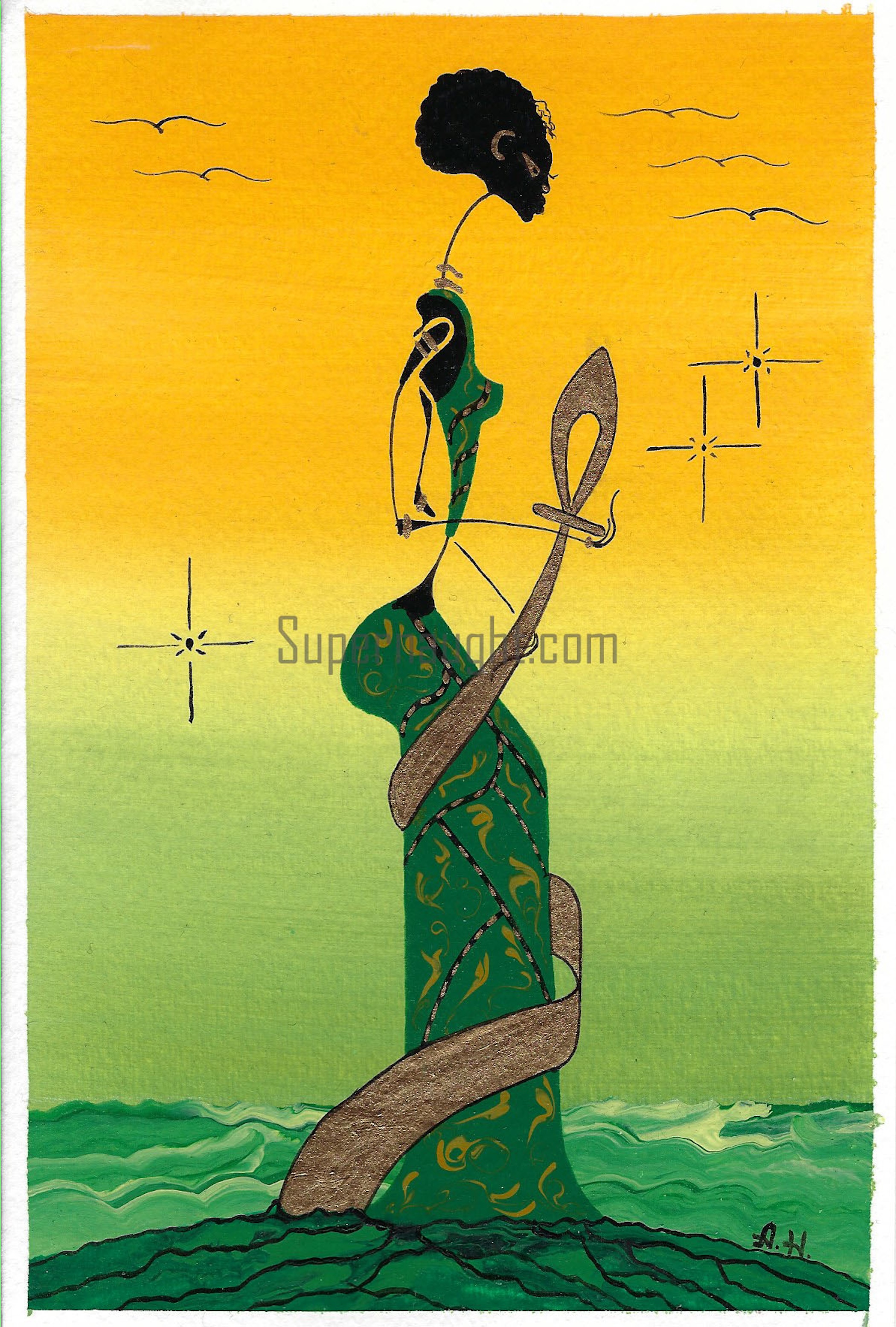 Alphonso Howard Card Painting Signed 40