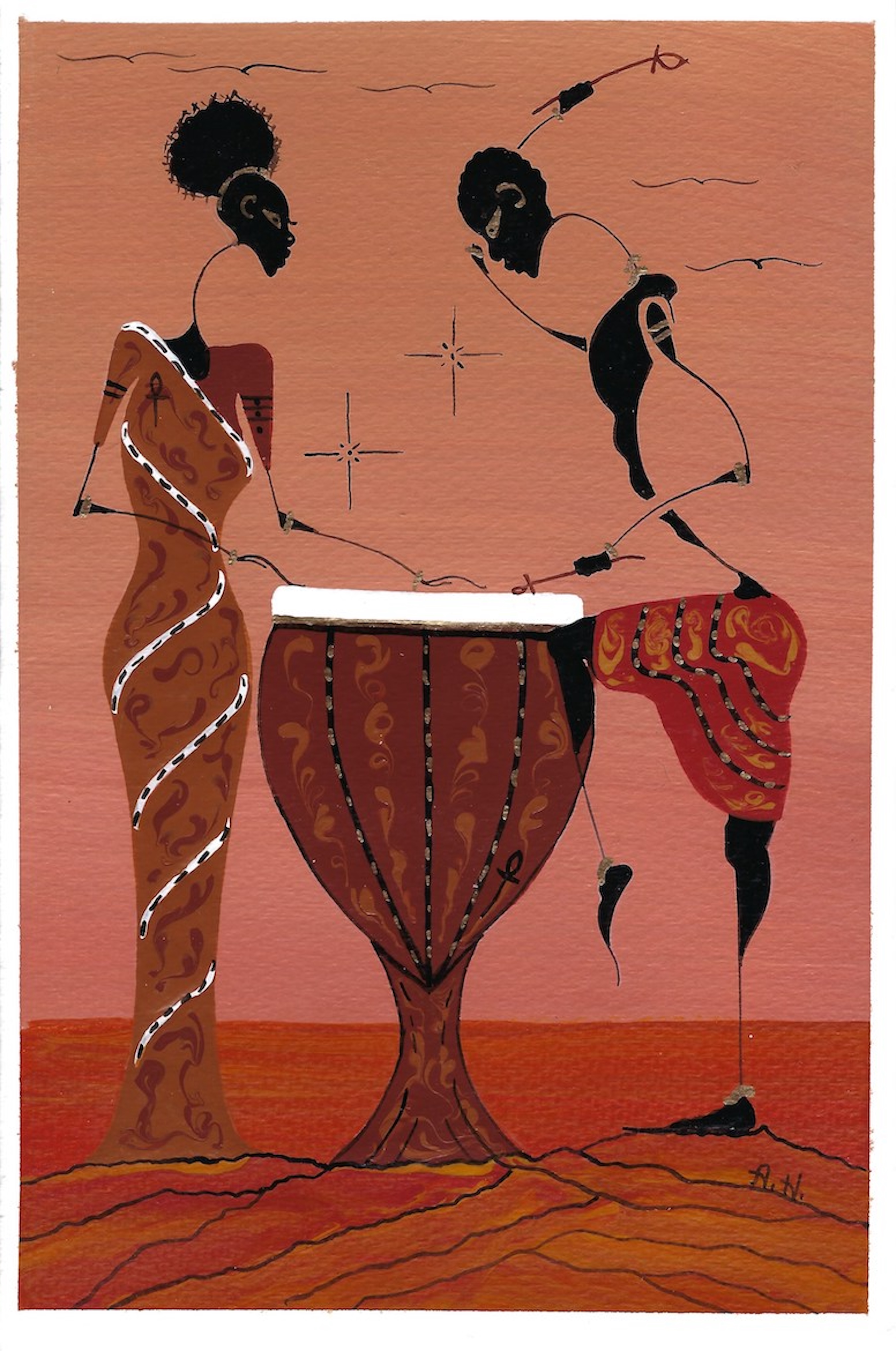 Alphonso Howard Symphony Card Painting 3