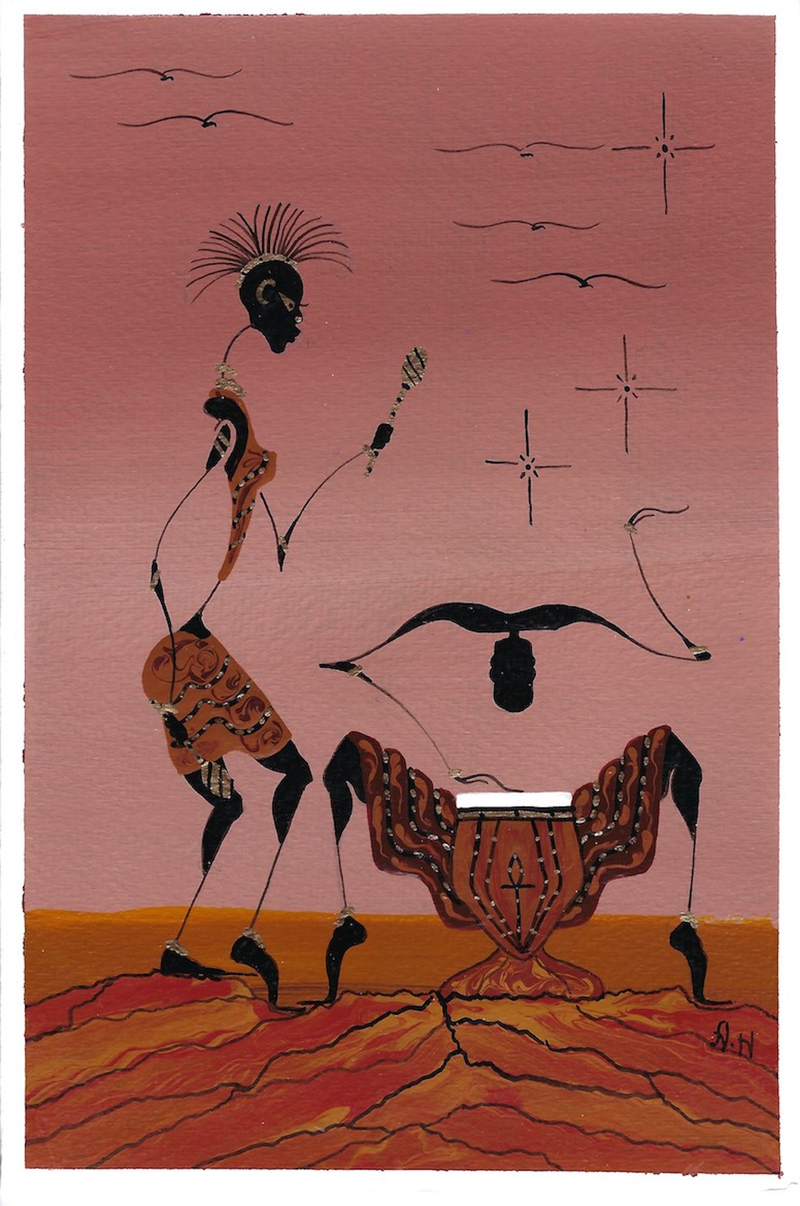 Alphonso Howard Symphony Card Painting 5