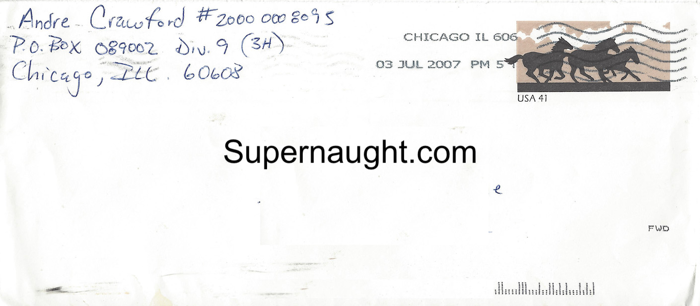 Andre Crawford County Jail Letter Envelope Set Both Signed image 3