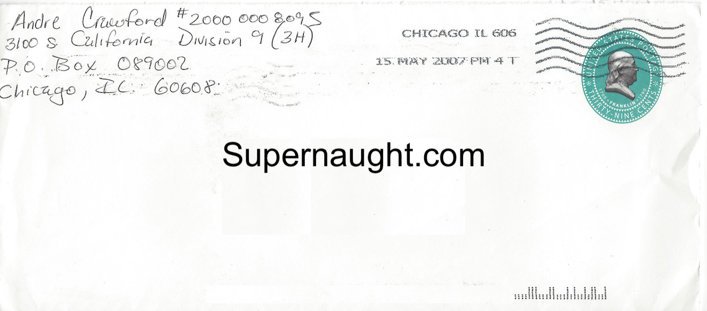 Andre Crawford Letter with Signed Envelope image 3
