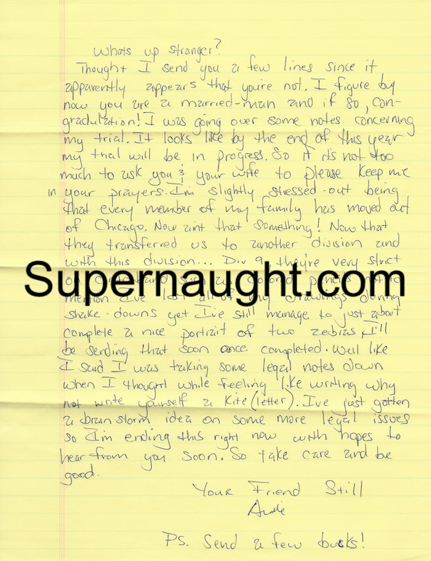 Andre Crawford Pre Conviction Letter Envelope Set Both Signed
