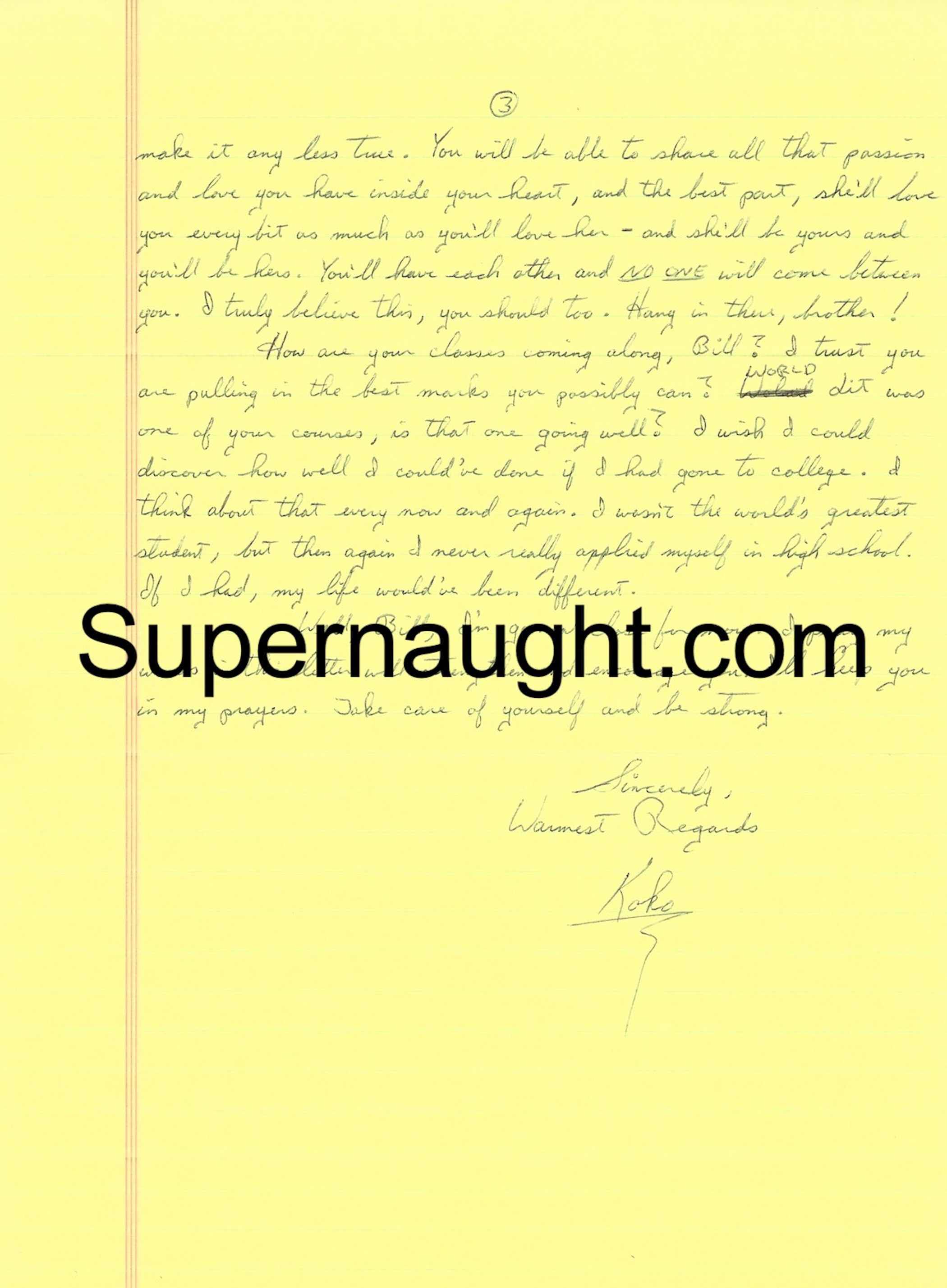Andrew Kokoraleis Three Page Letter and Envelope Both Signed image 2