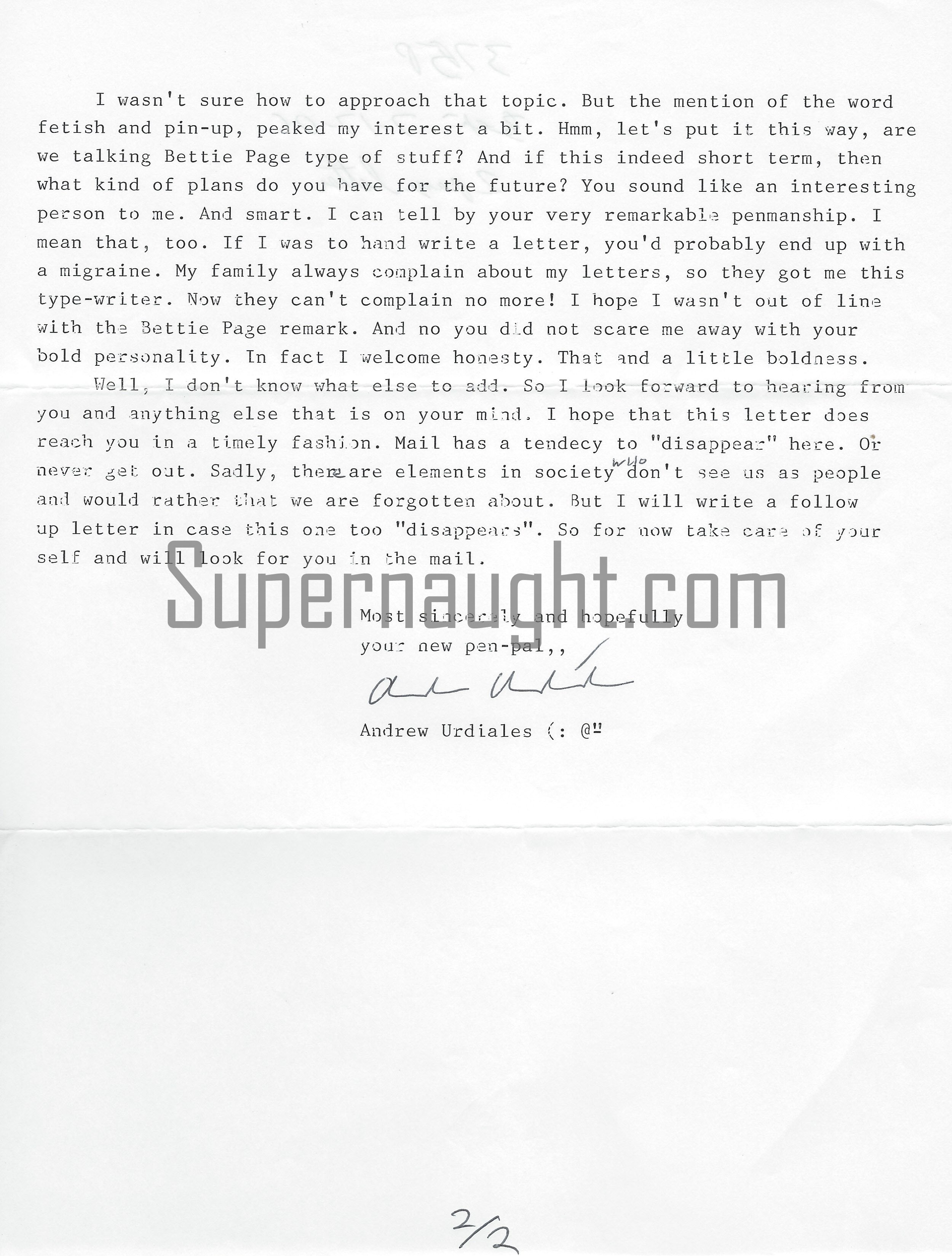 Andrew Urdiales Letter Signed with Envelope Set image 2