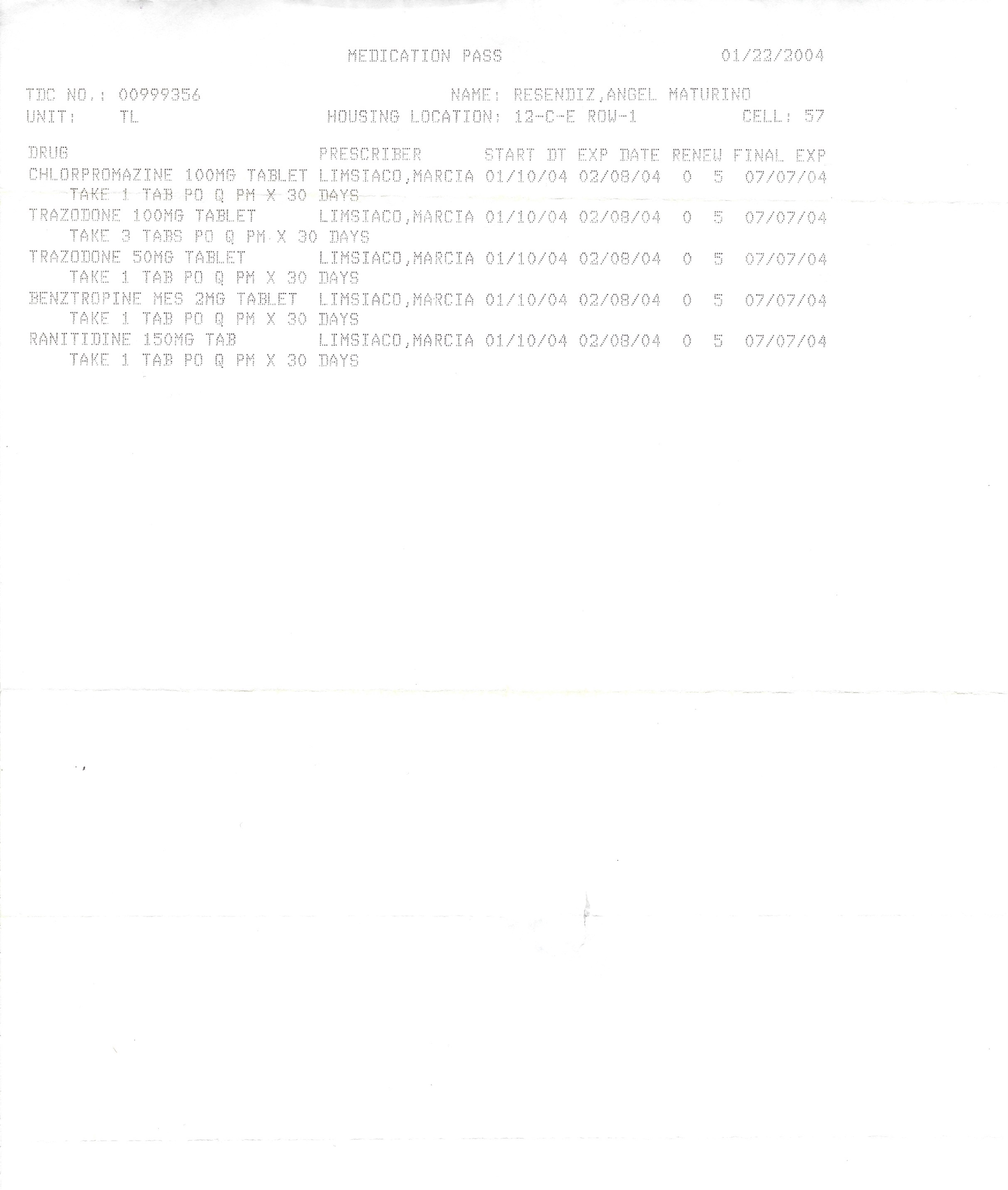 Angel Resendiz Medication Pass Inmate Copy