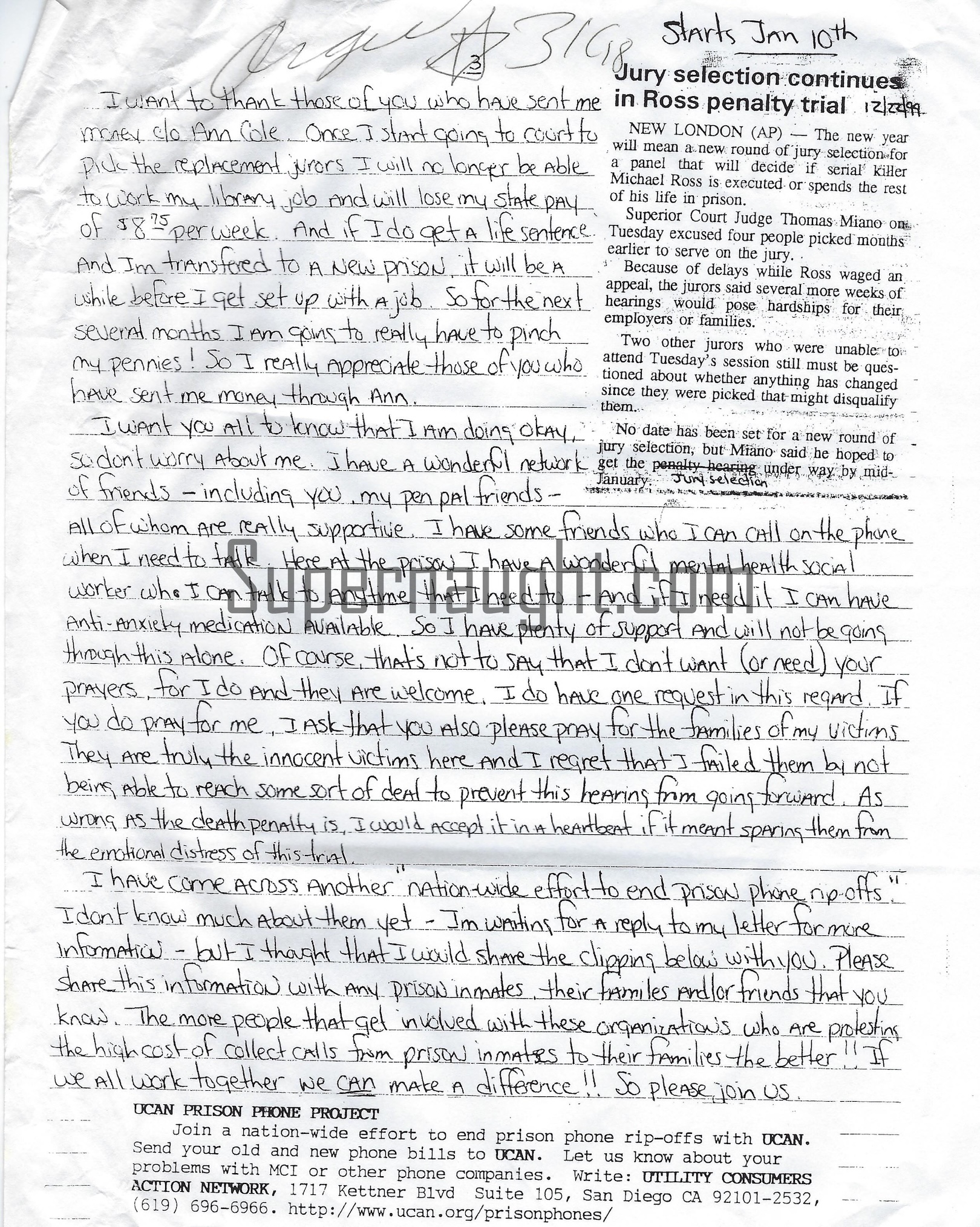 Angel Resendiz Michael Ross Newsletter All Seven Pages Signed by The Railway Kil image 3