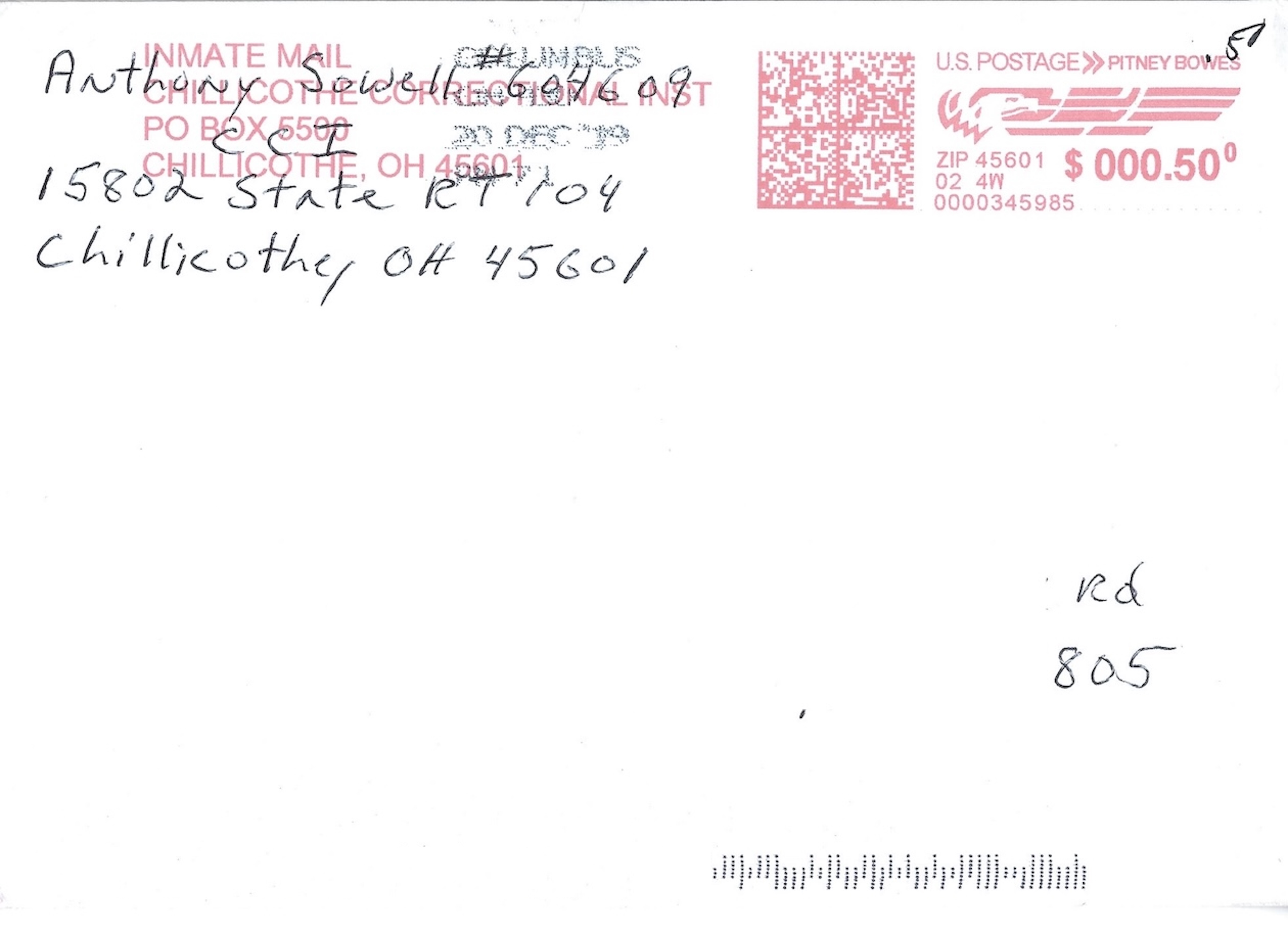 Anthony Sowell Christmas Card and Envelope Set Both Signed image 2