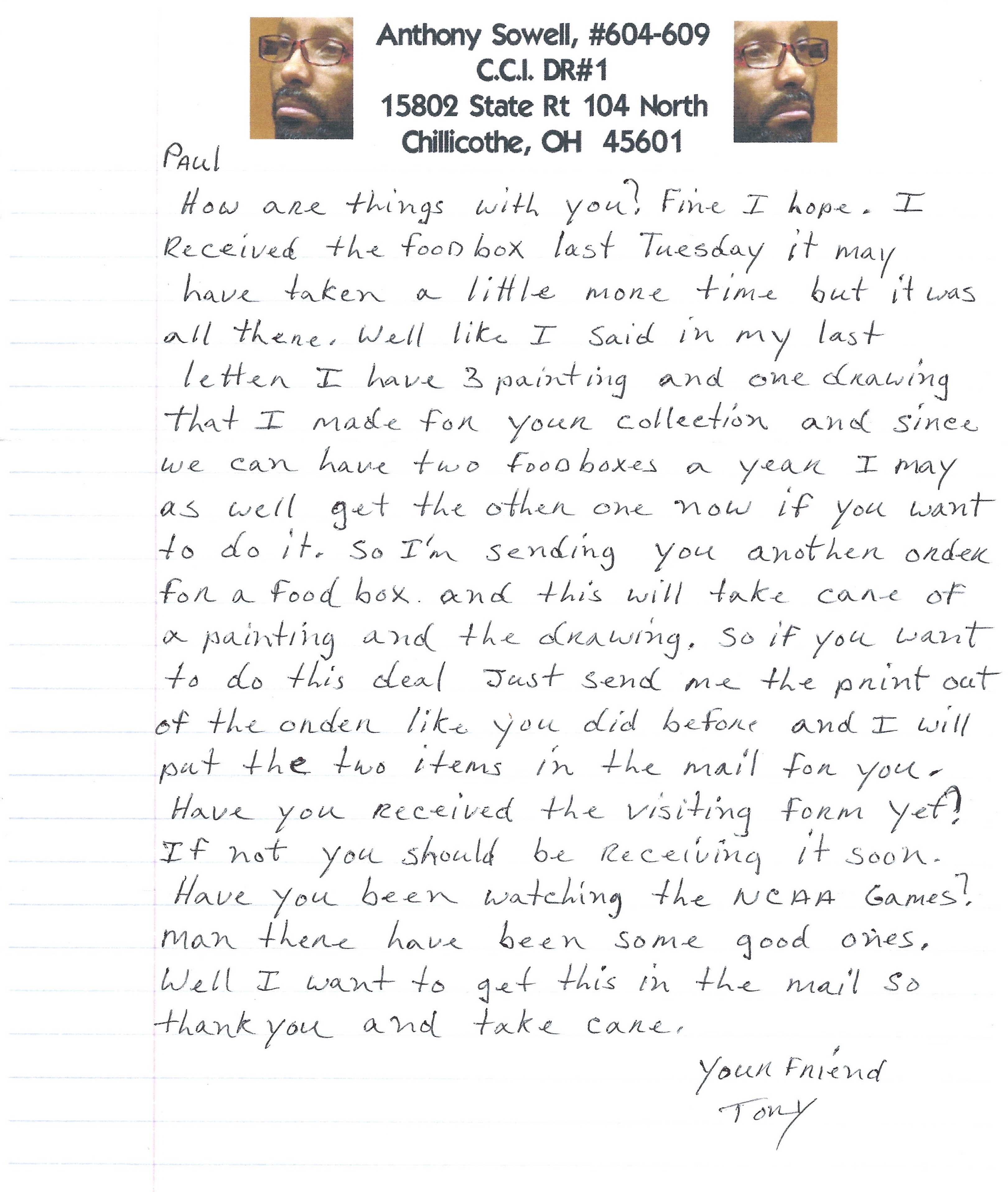 Anthony Sowell Letter Envelope Set Both Signed