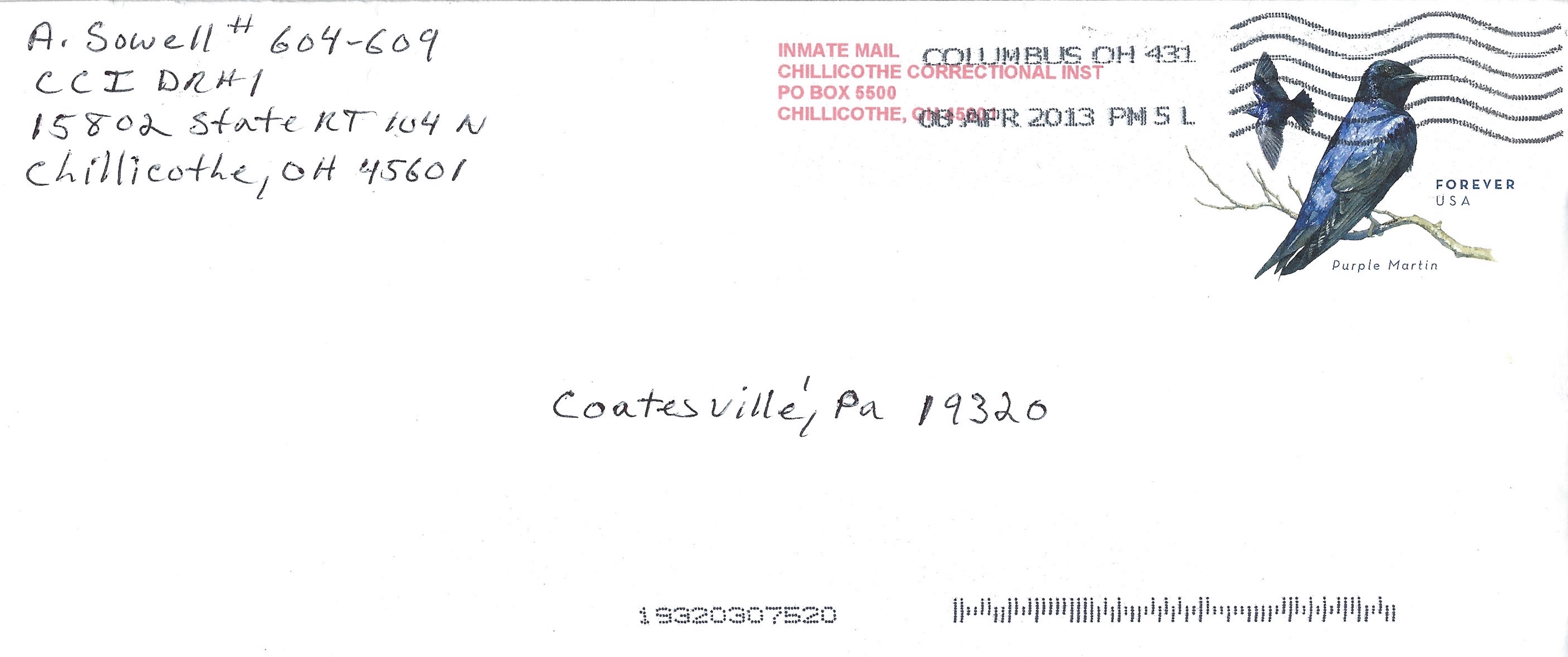 Anthony Sowell Letter Envelope Set Both Signed image 2