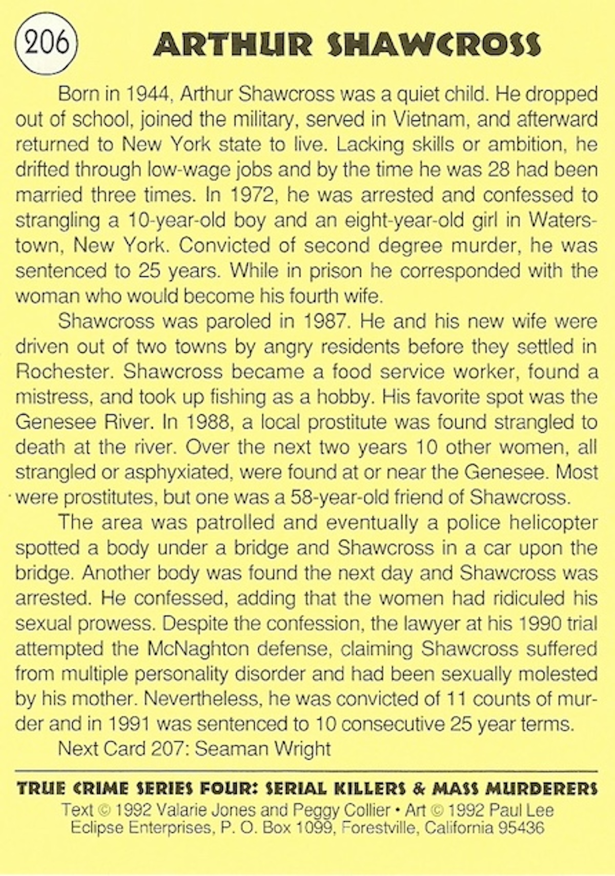 Arthur Shawcross Serial Killers And Murderers Card image 2