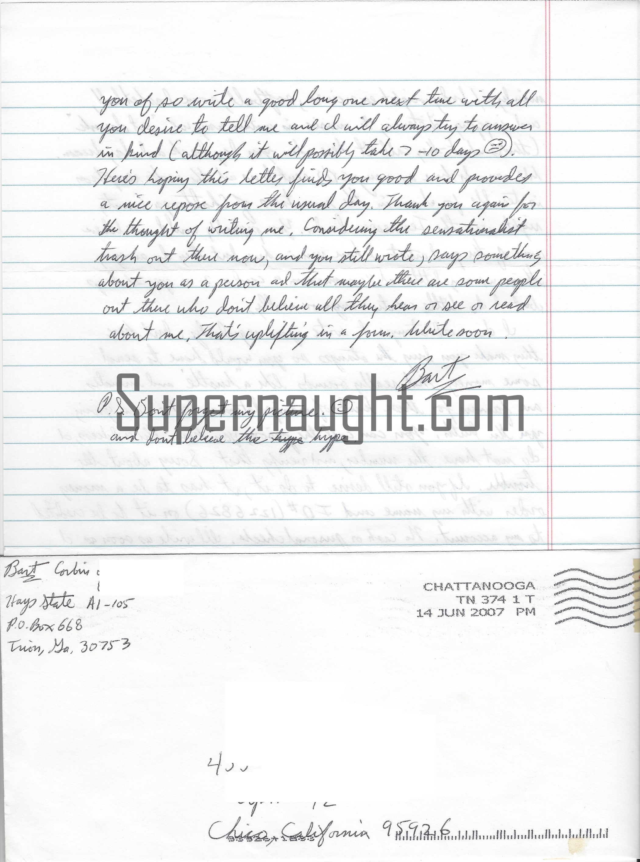 Bart Corbin Four Page Letter And Envelope Set Both Signed