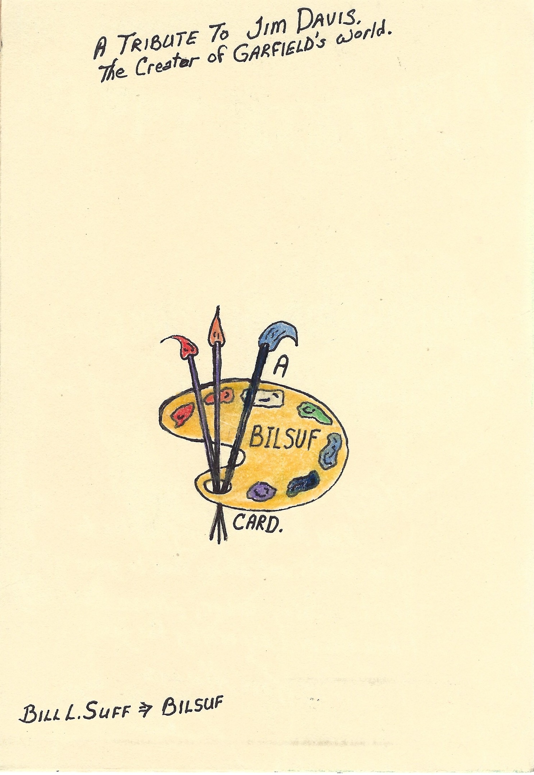Bill Suff Handmade Card Letter and Envelope 7 Autographs image 5