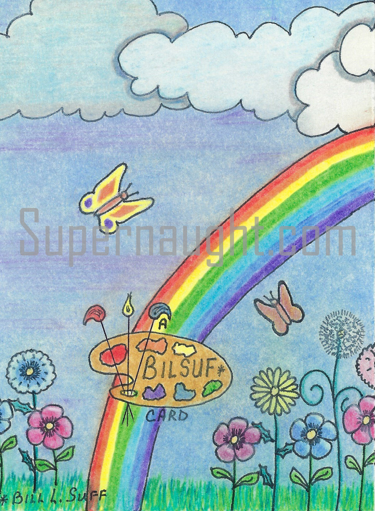 Bill Suff Handmade Mother's Day Card Signed Three Times image 2