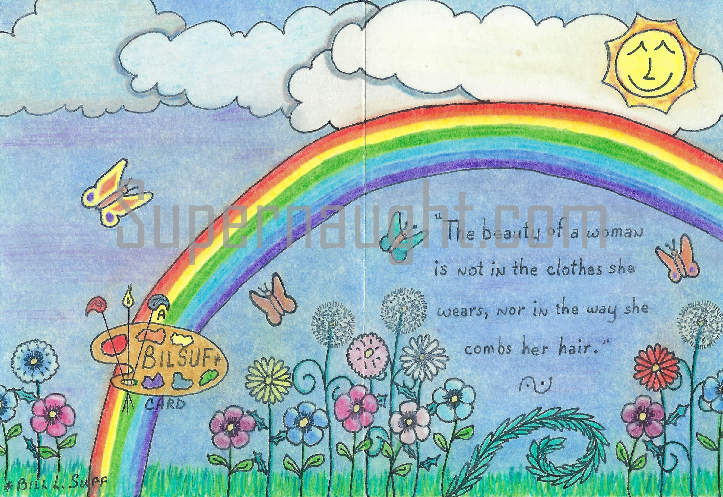 Bill Suff Handmade Mother's Day Card Signed Three Times image 4