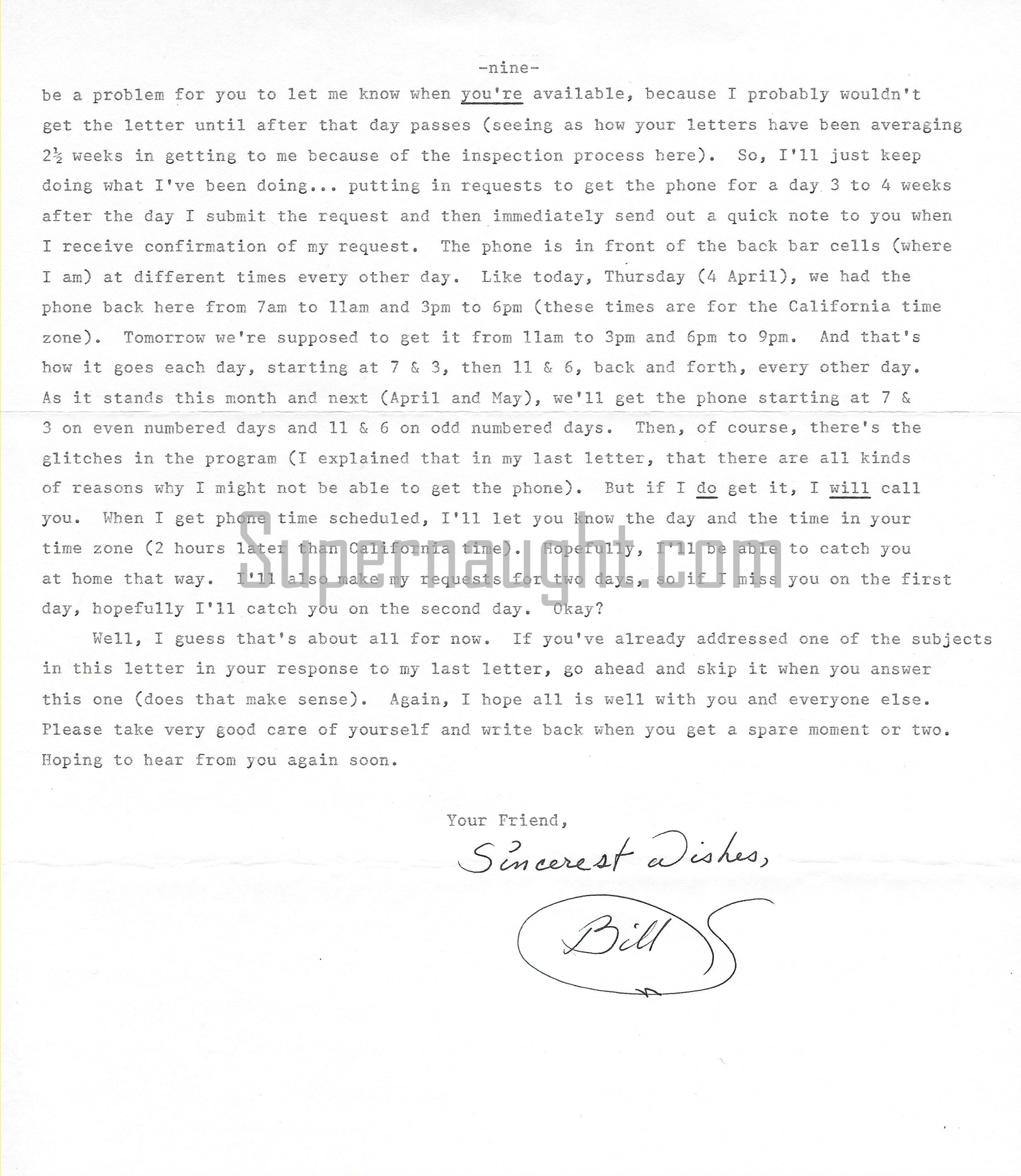 Bill Suff Nine Page Letter Signed
