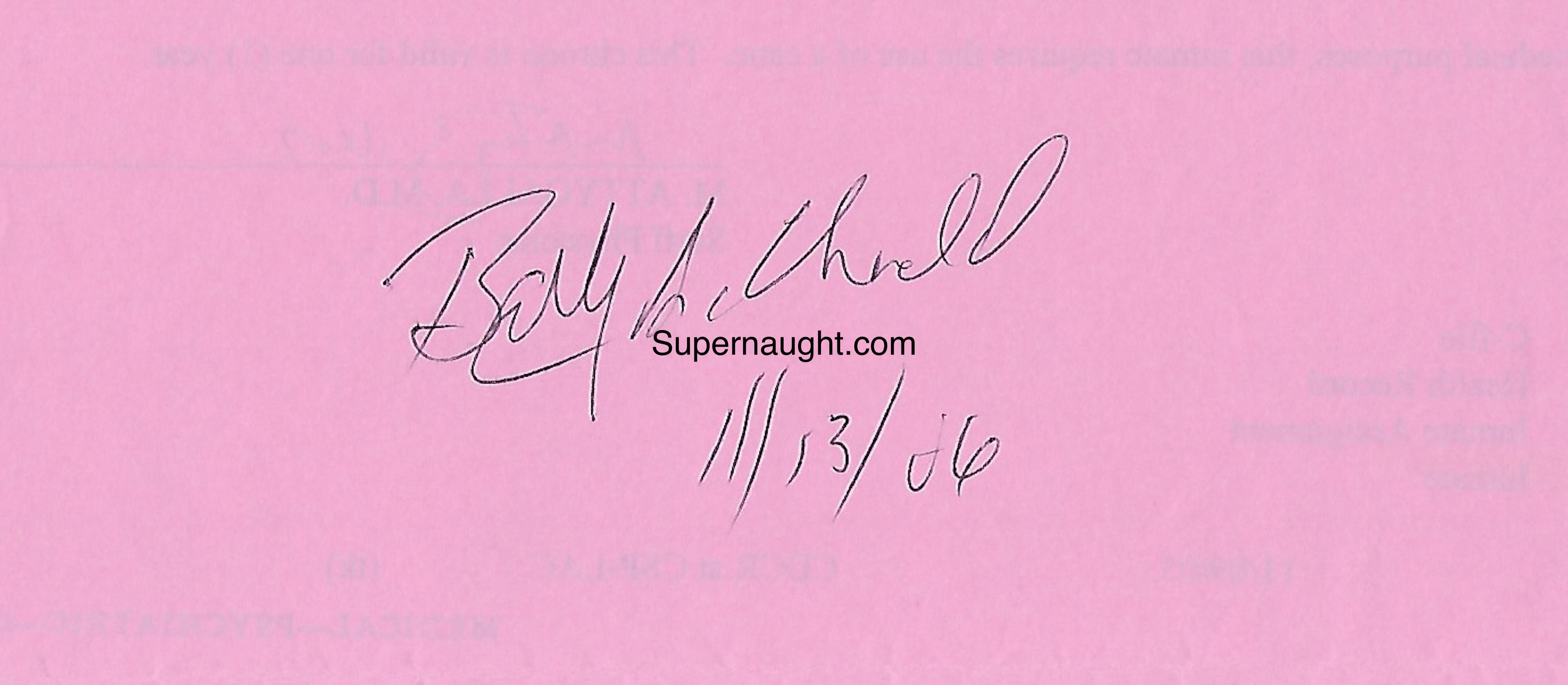 Billy Chadd Inmate Medical Walking Cane Approval Signed image 2