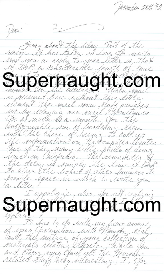 Bobby Beausoleil 5 Page Letter Signed image 2