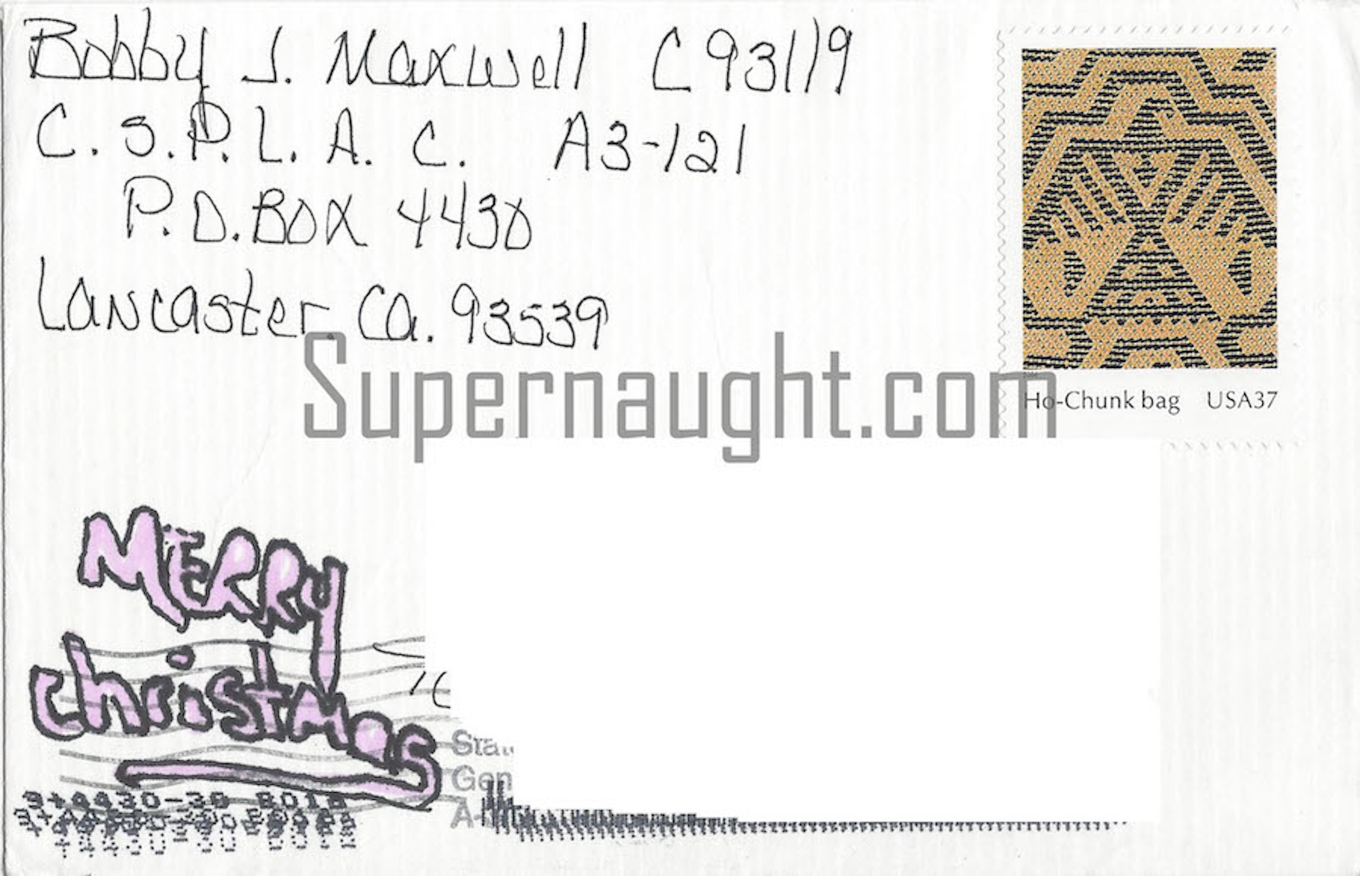 Bobby Joe Maxwell Christmas Card And Envelope Set Both Signed image 2
